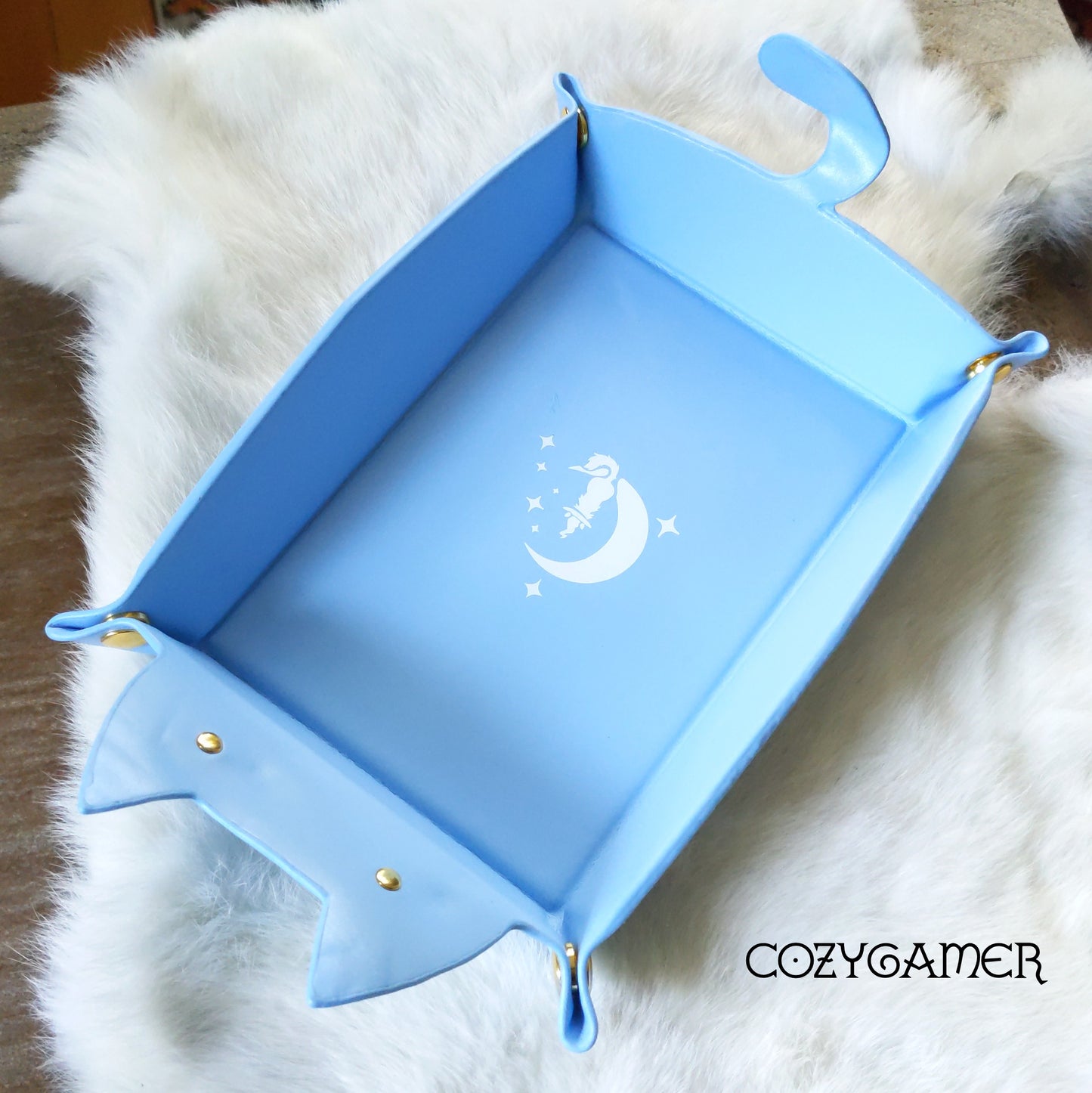 Light Blue Cat Dice Tray Dice Tray Fennek & Finch