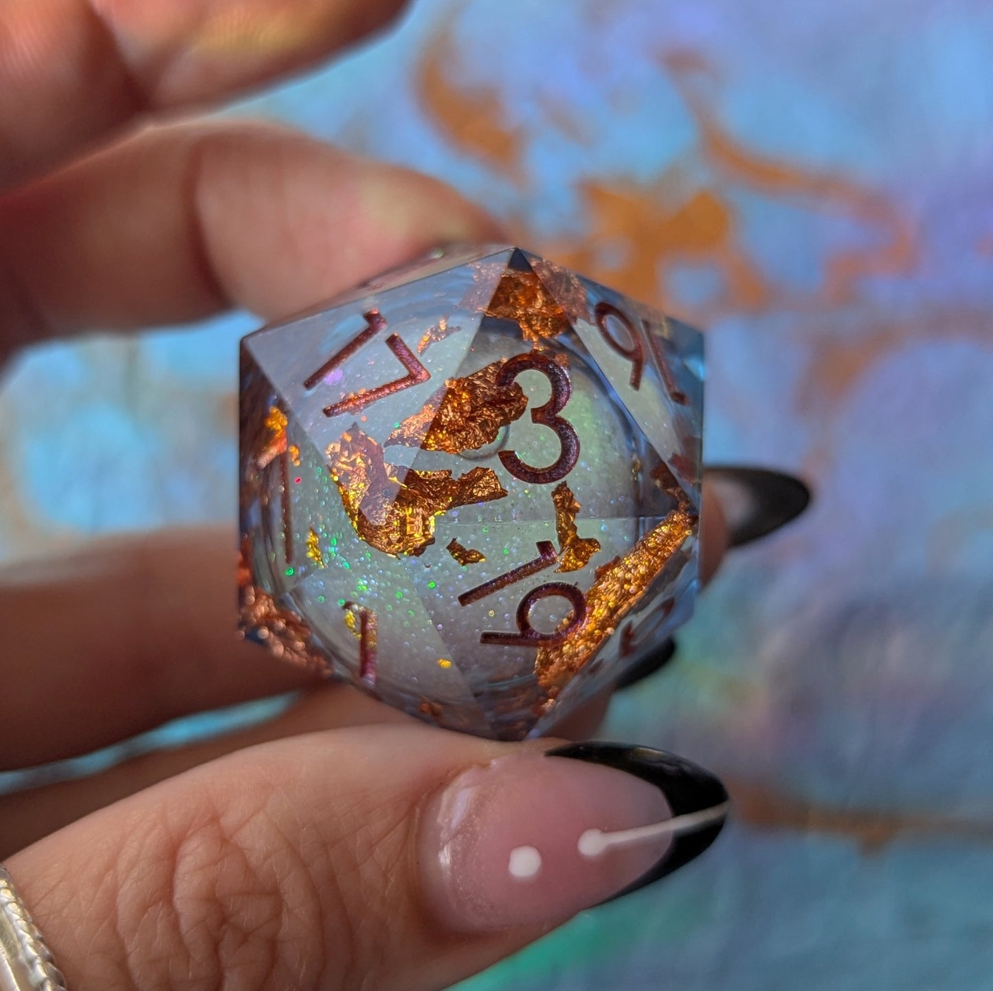 Crimson and Copper Liquid Core D20 Dice Sets & Games Fennek and Finch