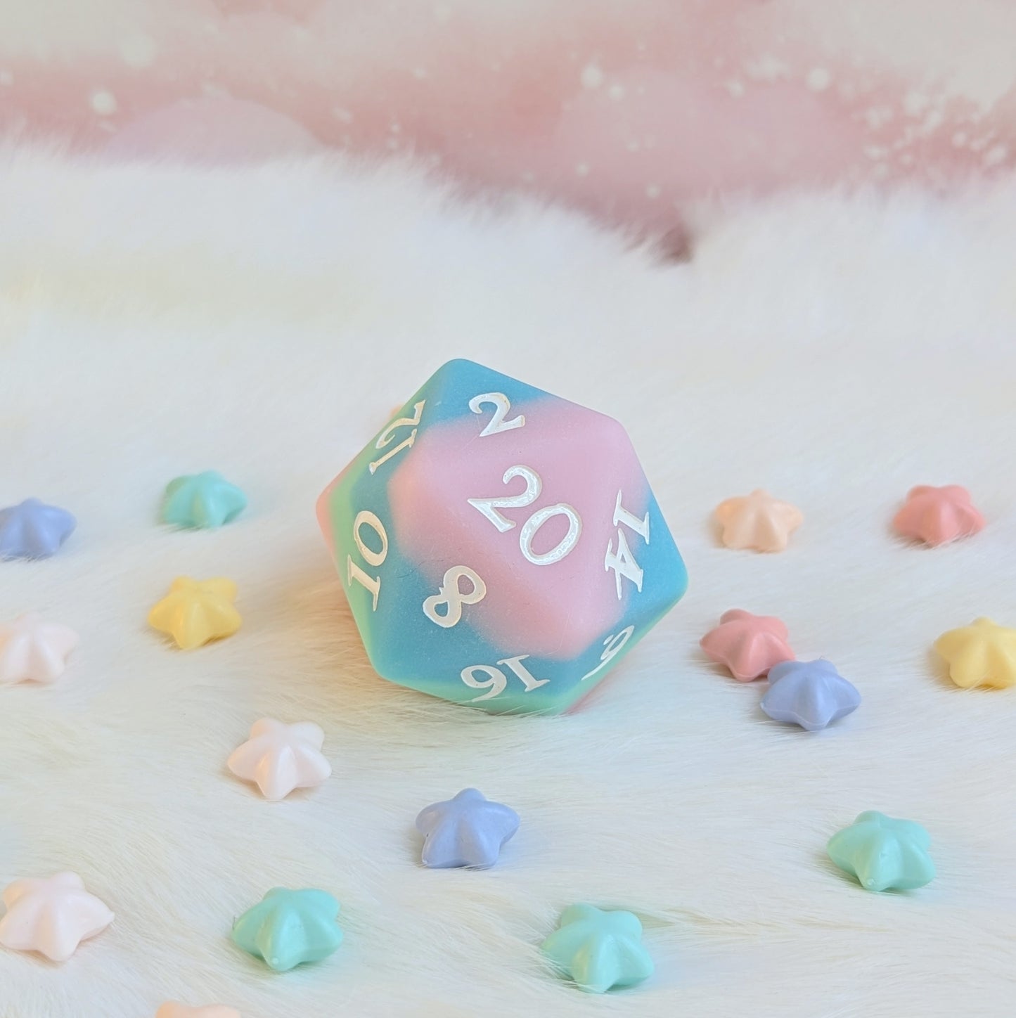 Dazed and Dreamy – Pastel Rainbow Oversized D20 Fennek and Finch