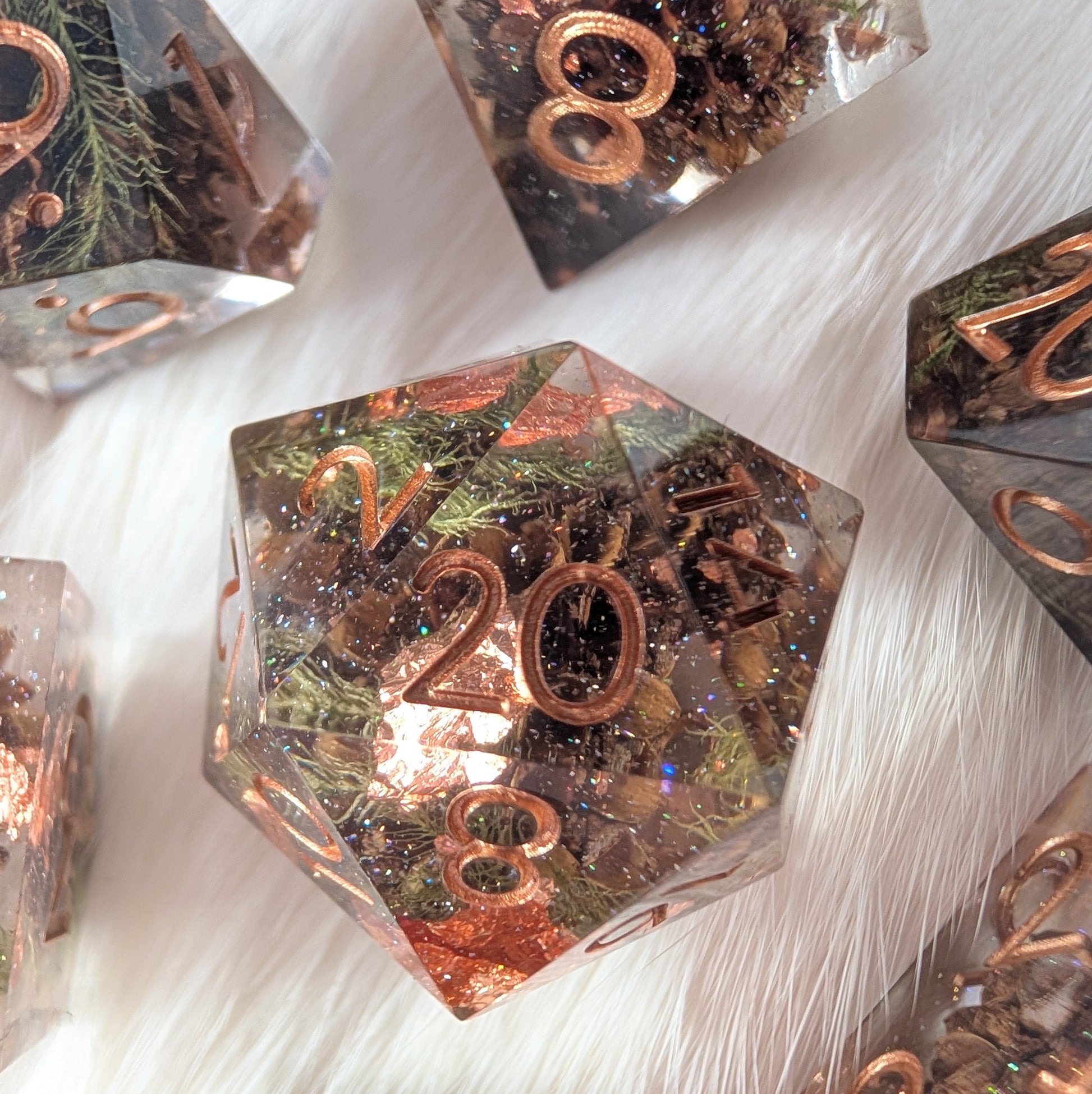 Sparkling Casuarina – Seeds of Change Dice Set Dice Sets & Games Fennek and Finch