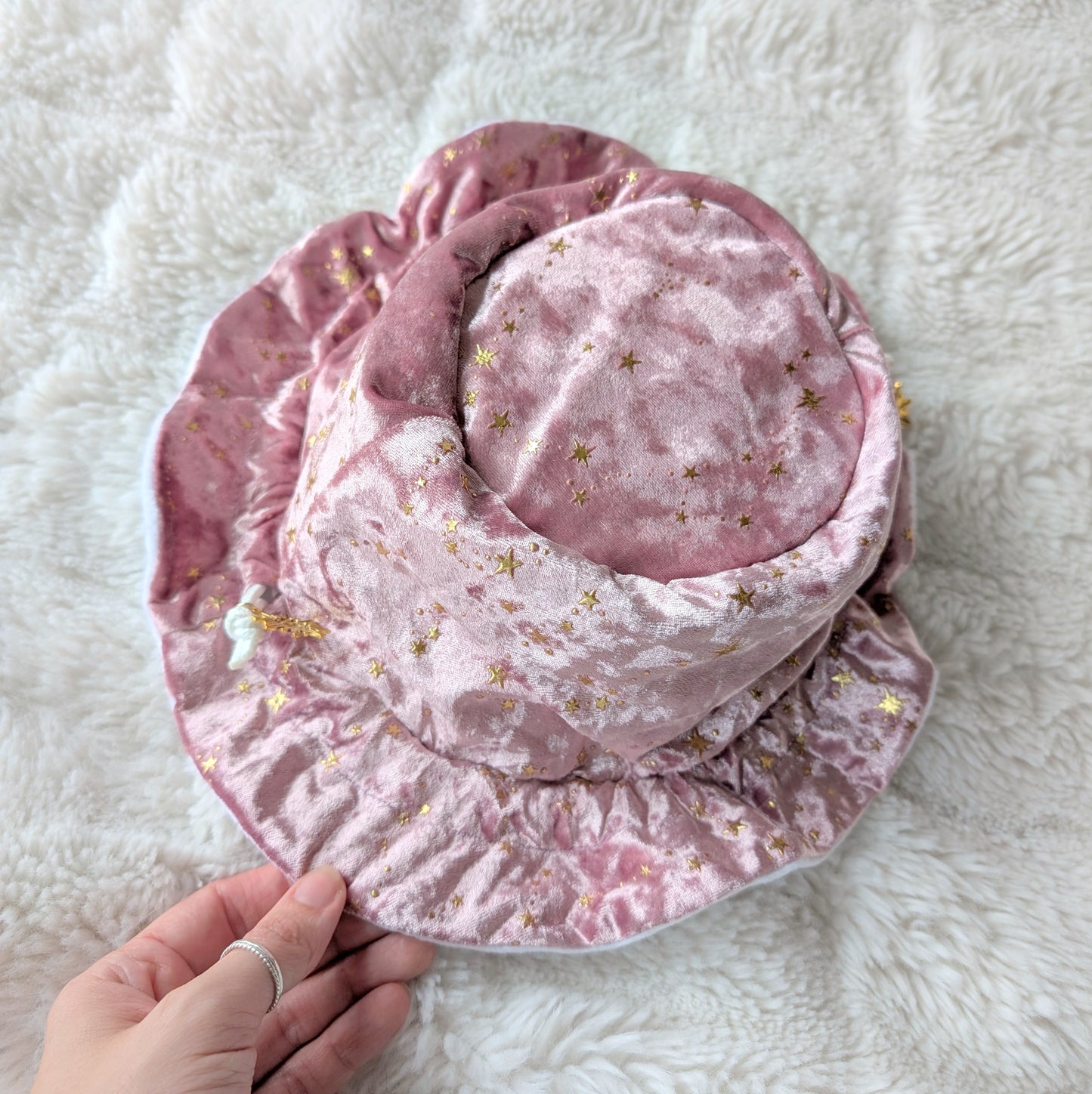 Starlit Rose Dice Bag for DnD, Velvet Multi Pocket Dice Pouch Fennek and Finch