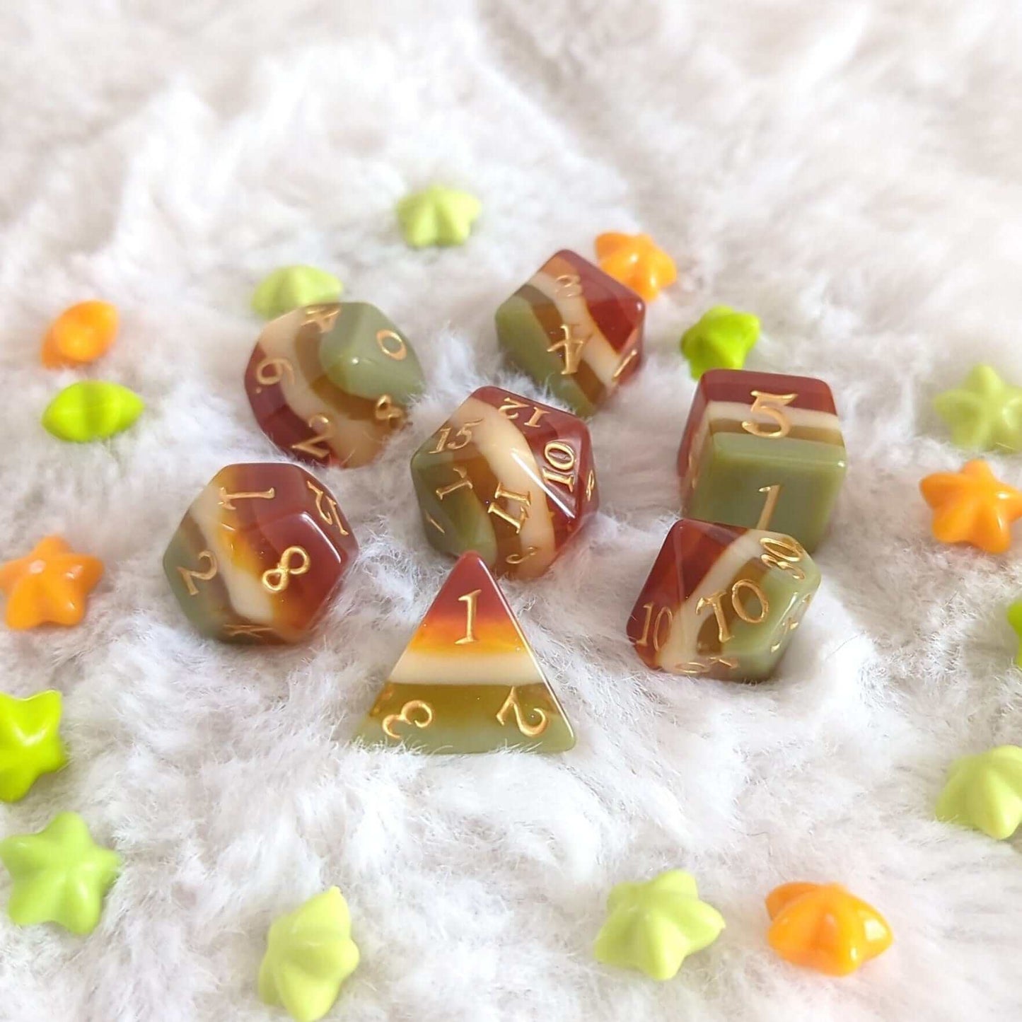 Autumn Arbor Dice Set. 7 and 11 pcs. TTRPG Dice Dice Sets & Games Fennek and Finch