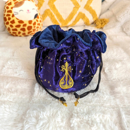 Bard dice bag. Multi pocket large dice bag in purple Fennek and Finch