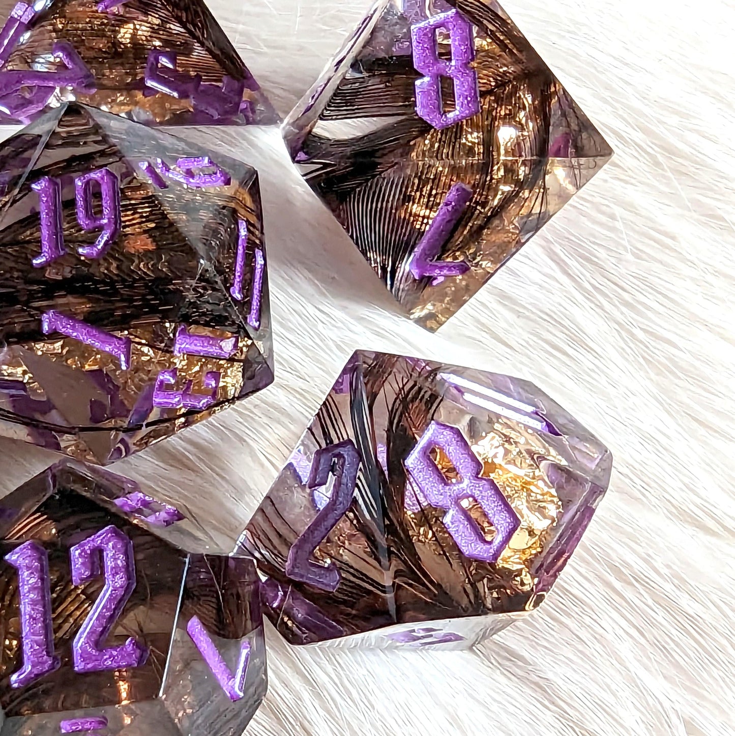Black Feather Sharp Edge Resin DnD Dice Set