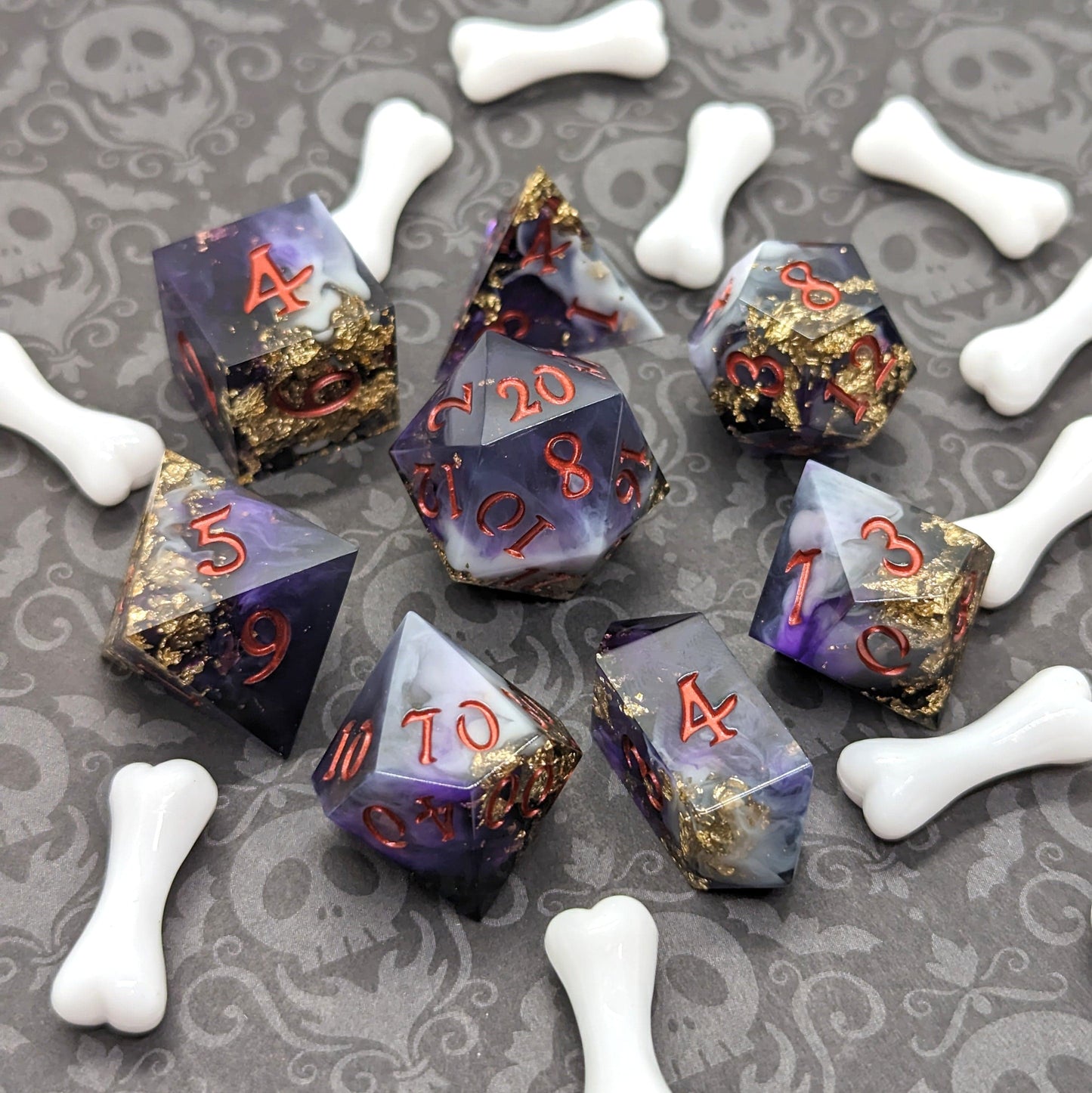 Bone Empress DnD Dice Set