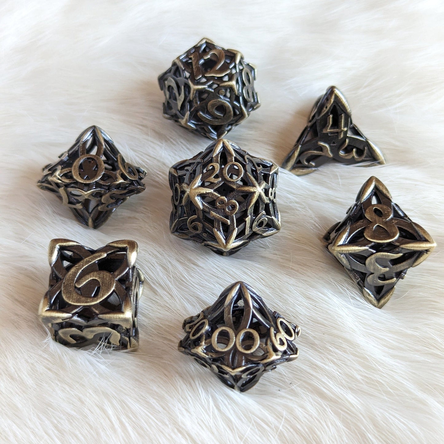 Celtic Knot Hollow Metal Dice Set
