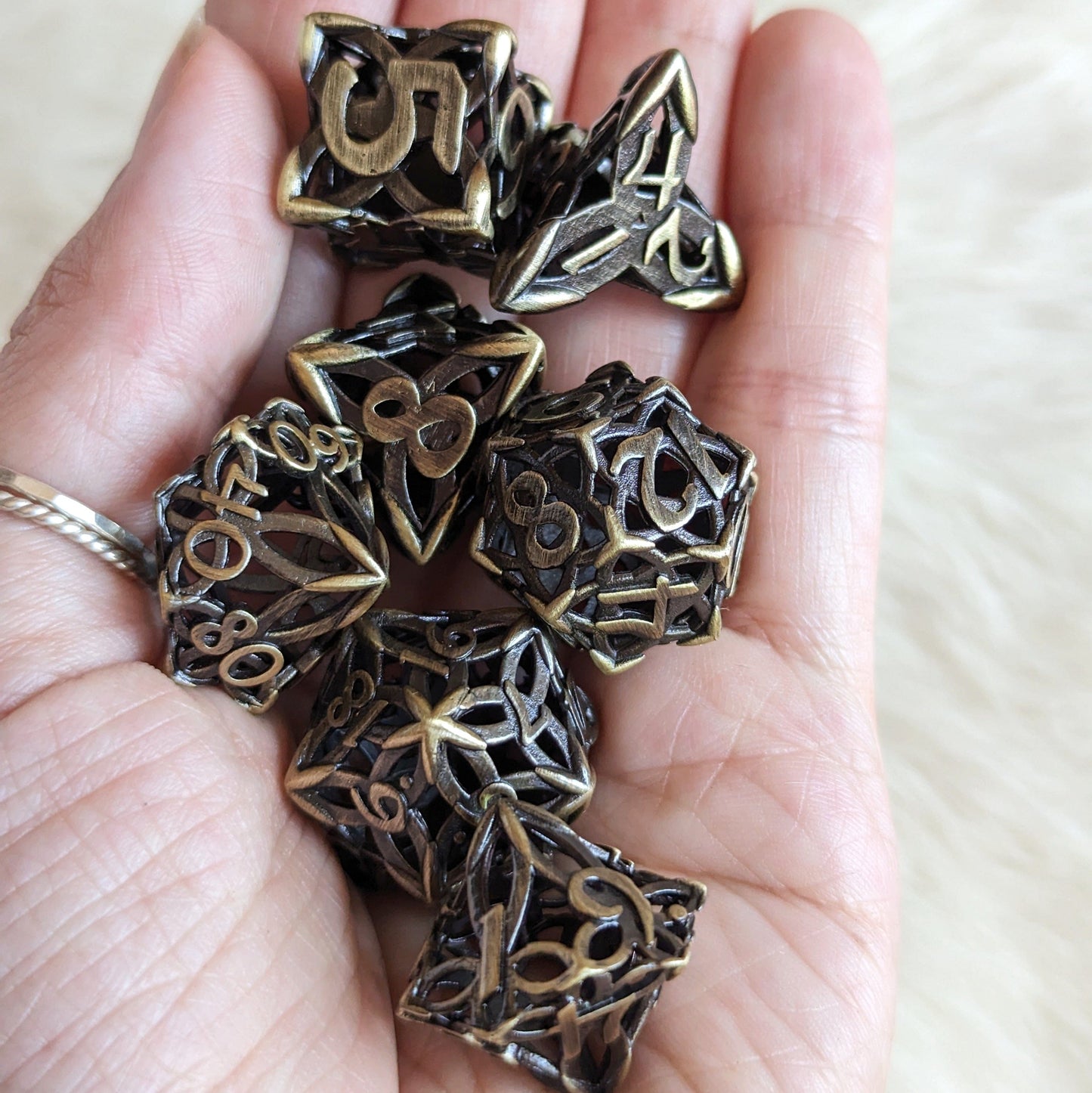 Celtic Knot Hollow Metal Dice Set