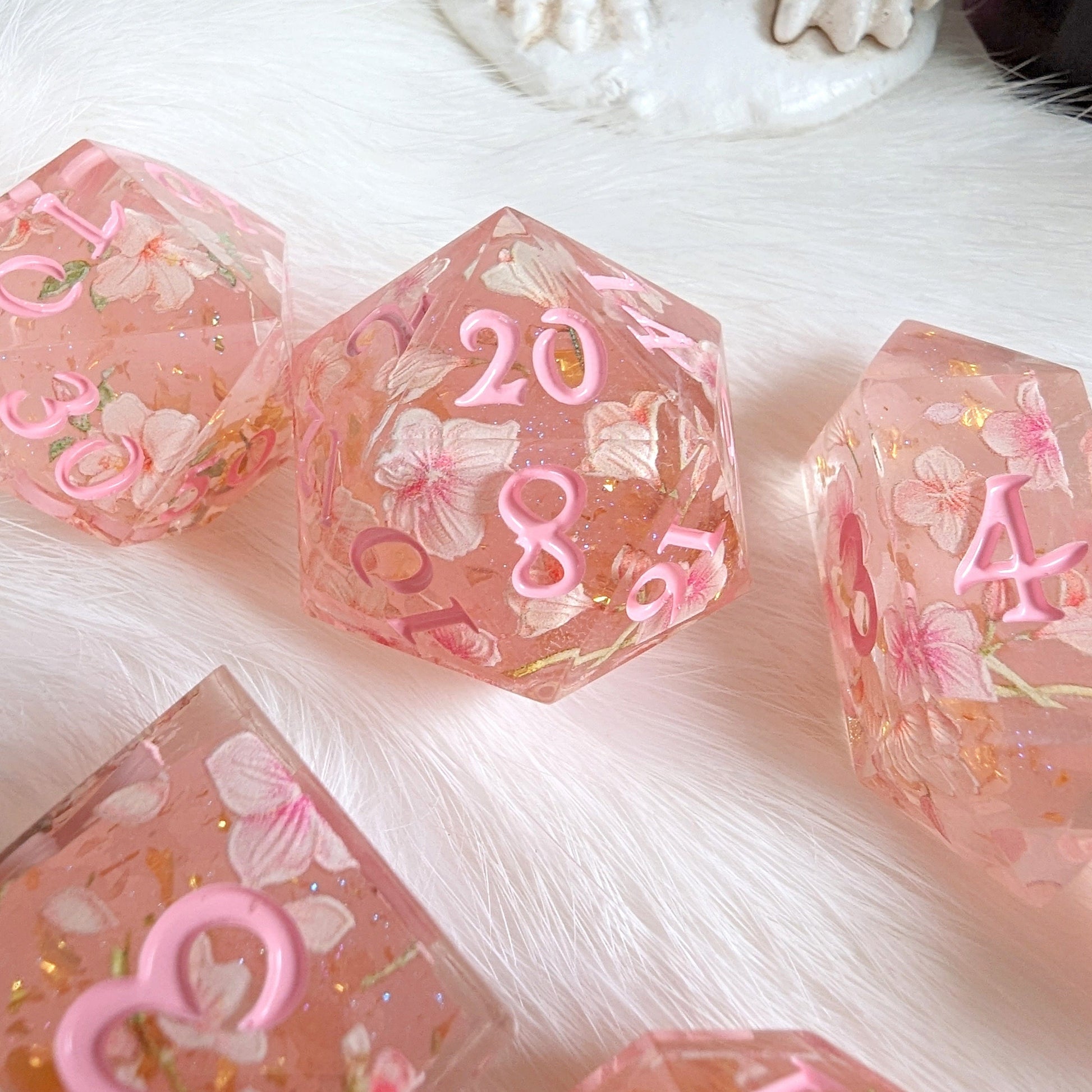 Cherry Blossom DnD Dice Set Dice Sets & Games Fennek and Finch