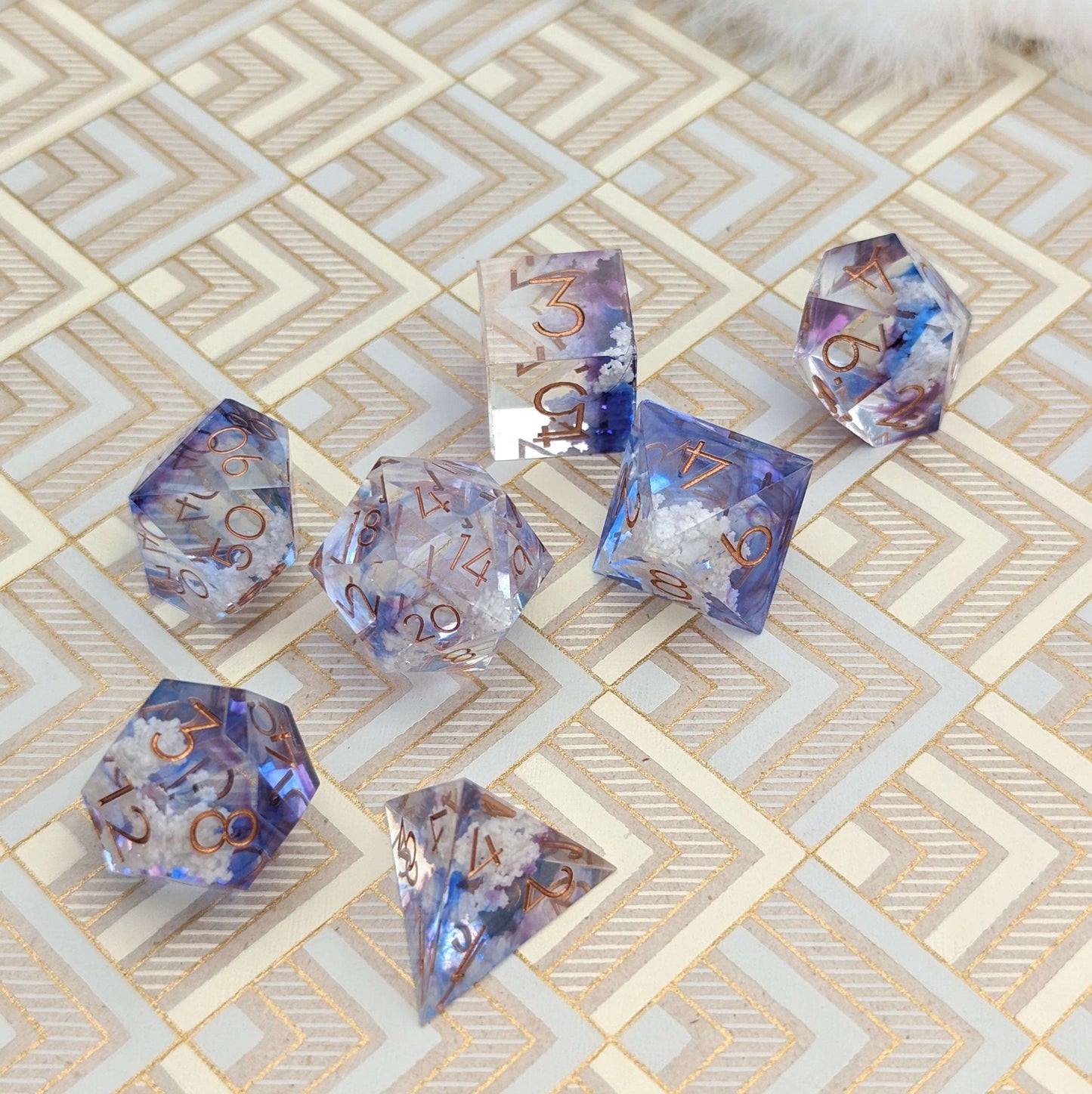 Clouds Sharp Edge DnD Dice Set Dice sets Fennek and Finch