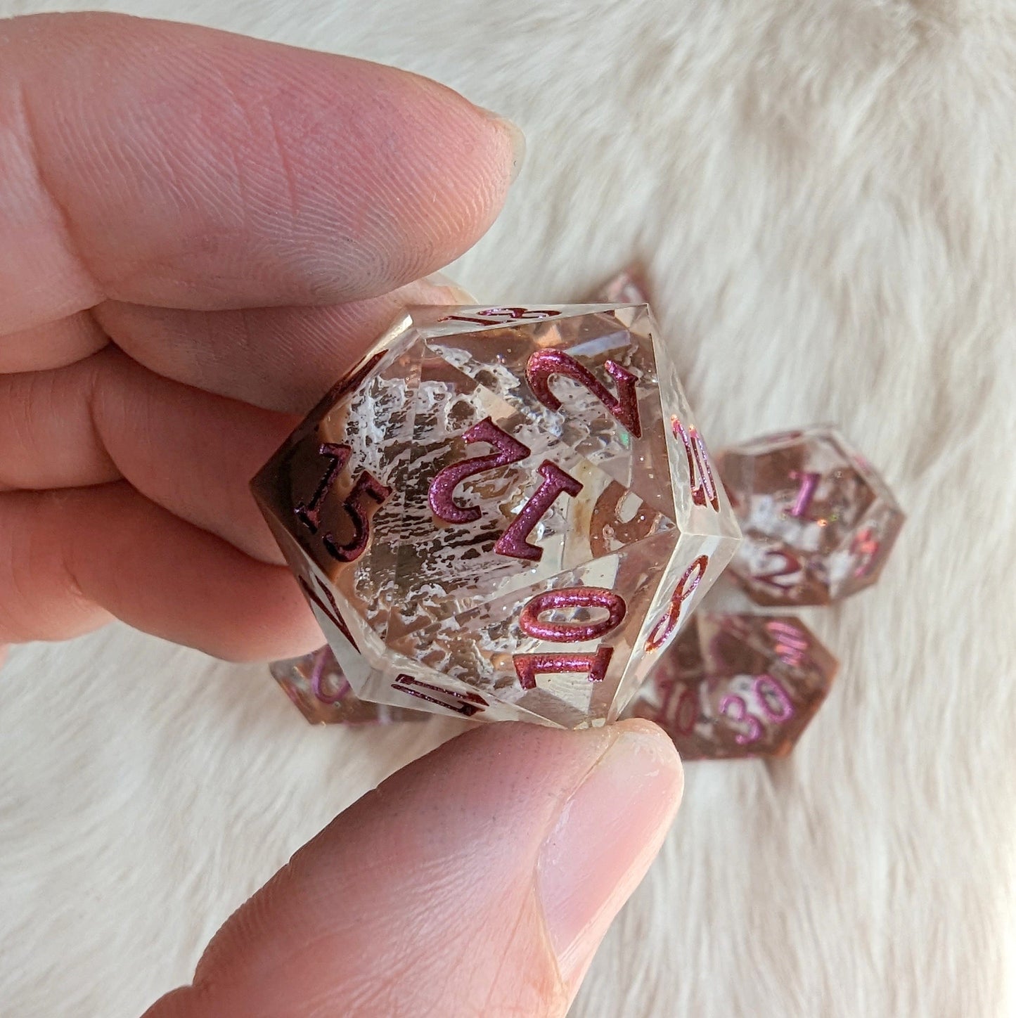 Country Mountain Peak Sharp Edge Resin DnD Dice Set Dice Sets & Games Fennek and Finch