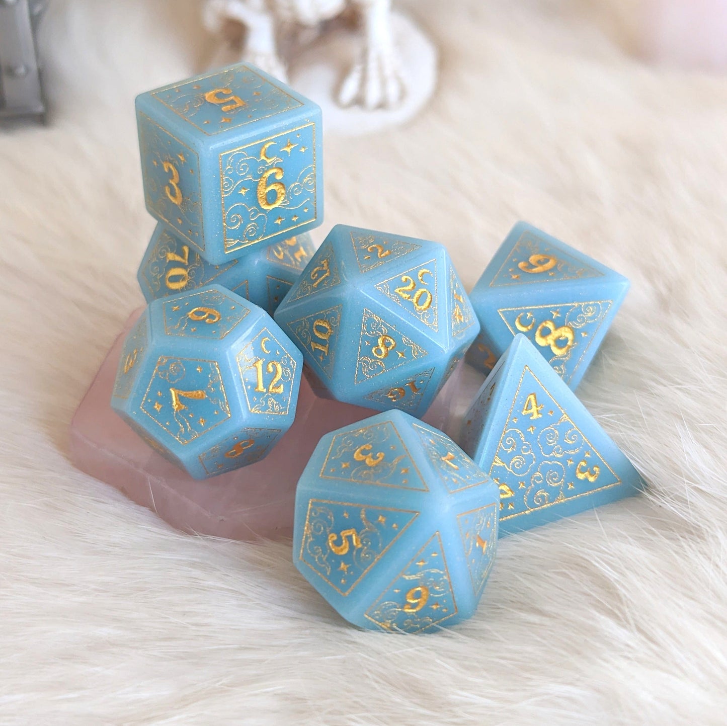 Dreamy Gemstone Dice Set.