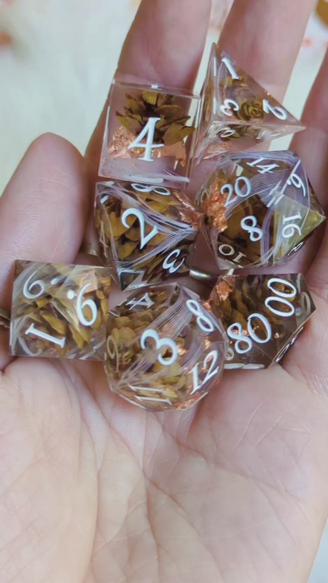 Pinecone and Feather Wisp Dice Set Dice Sets & Games Fennek and Finch