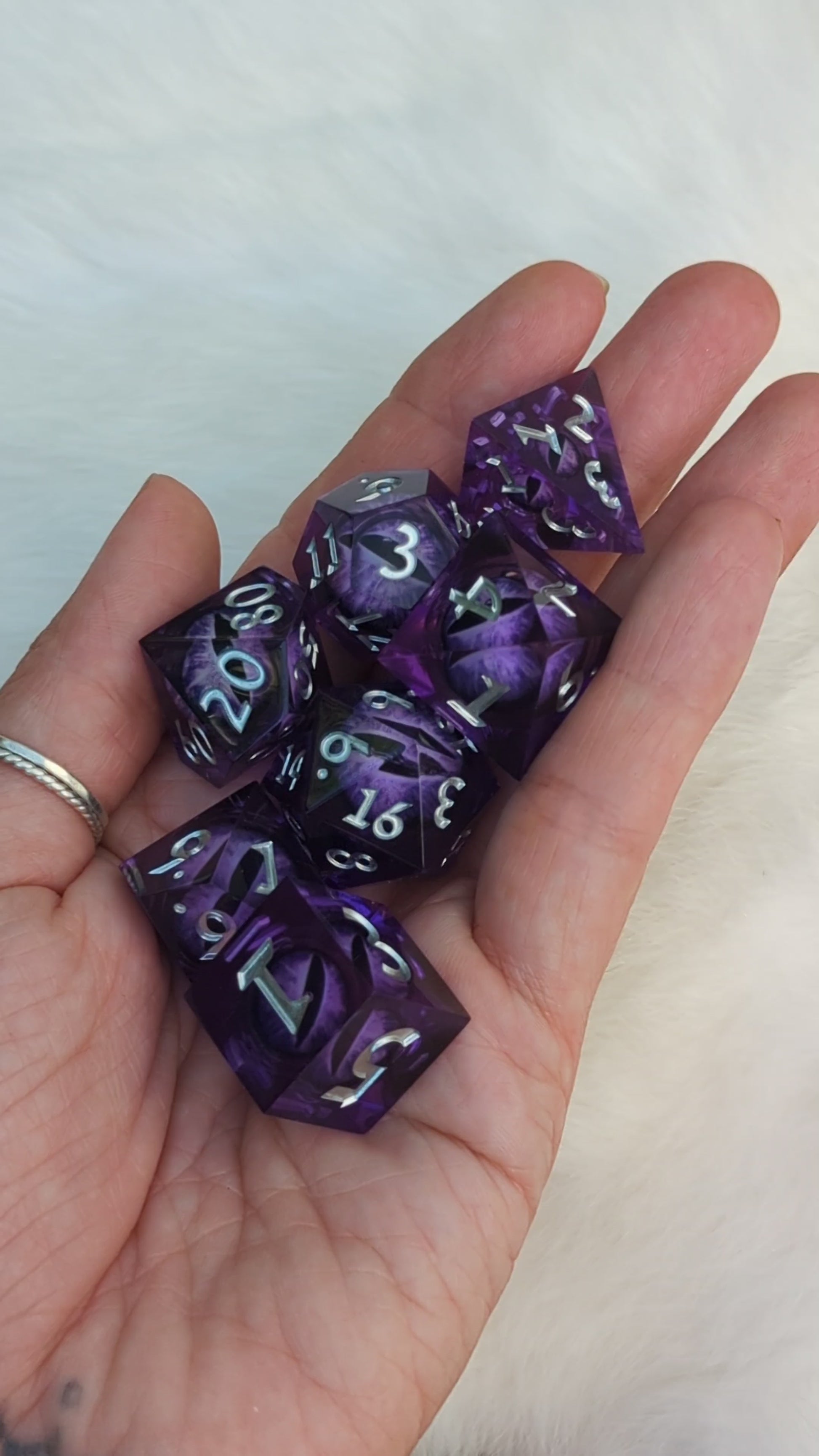 ✨ All-Seeing Eye Dice Set - Amethyst Edition Dice Sets & Games Fennek and Finch