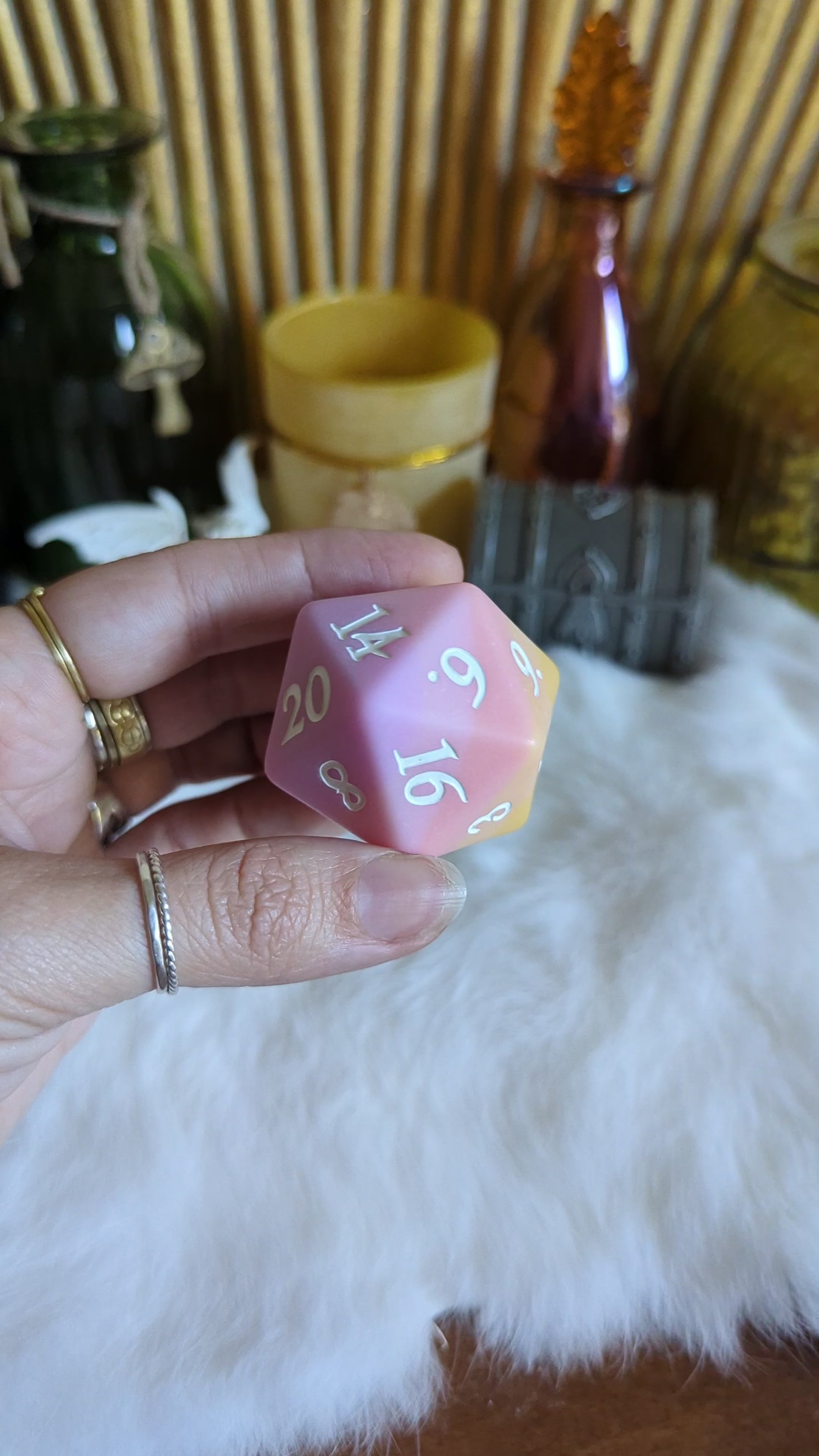 Sorbet Sunset Large D20 Dice Sets & Games Fennek and Finch