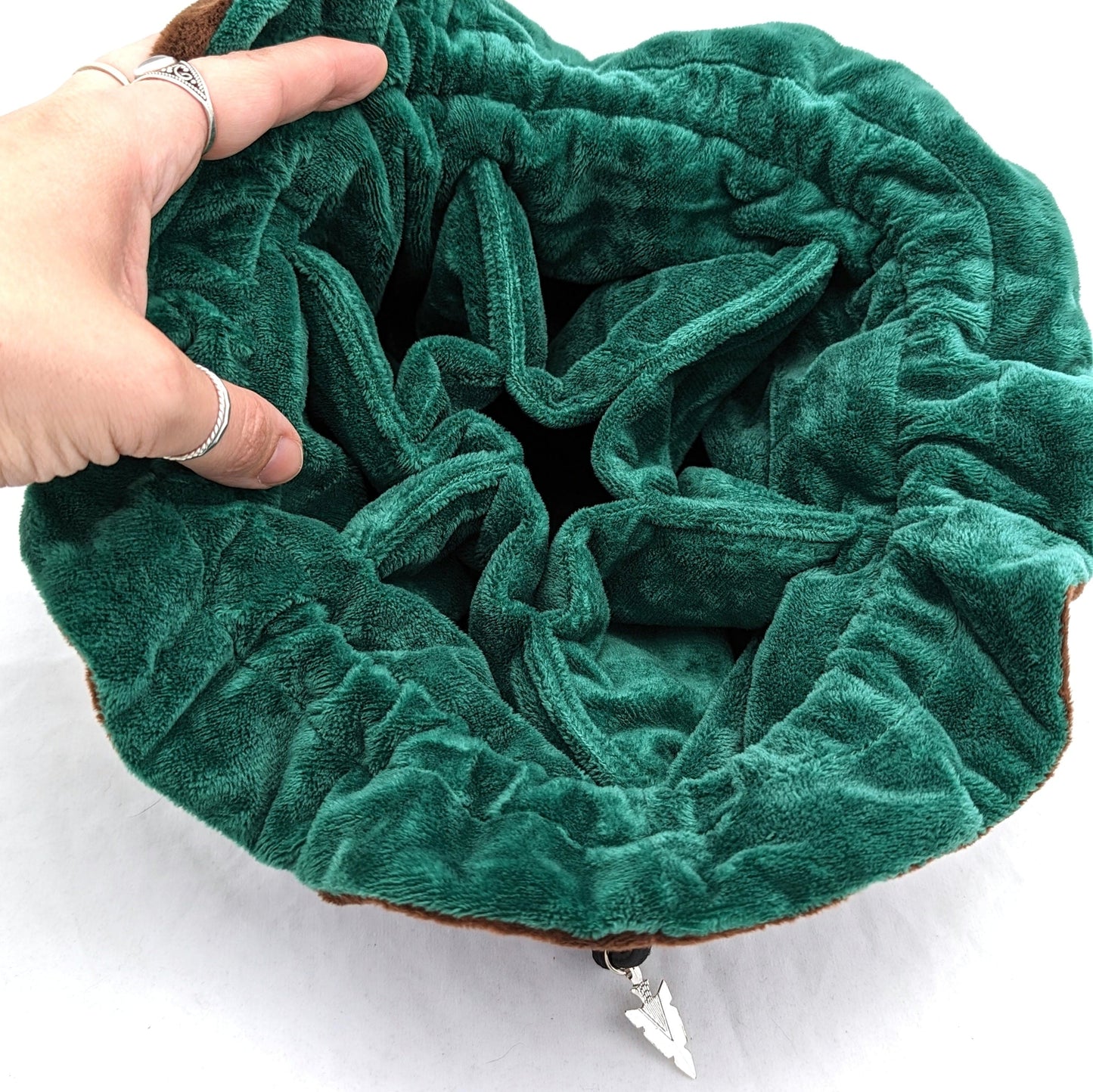 Ranger Dice Bag. Multi-pocket drawstring dice organizing bag