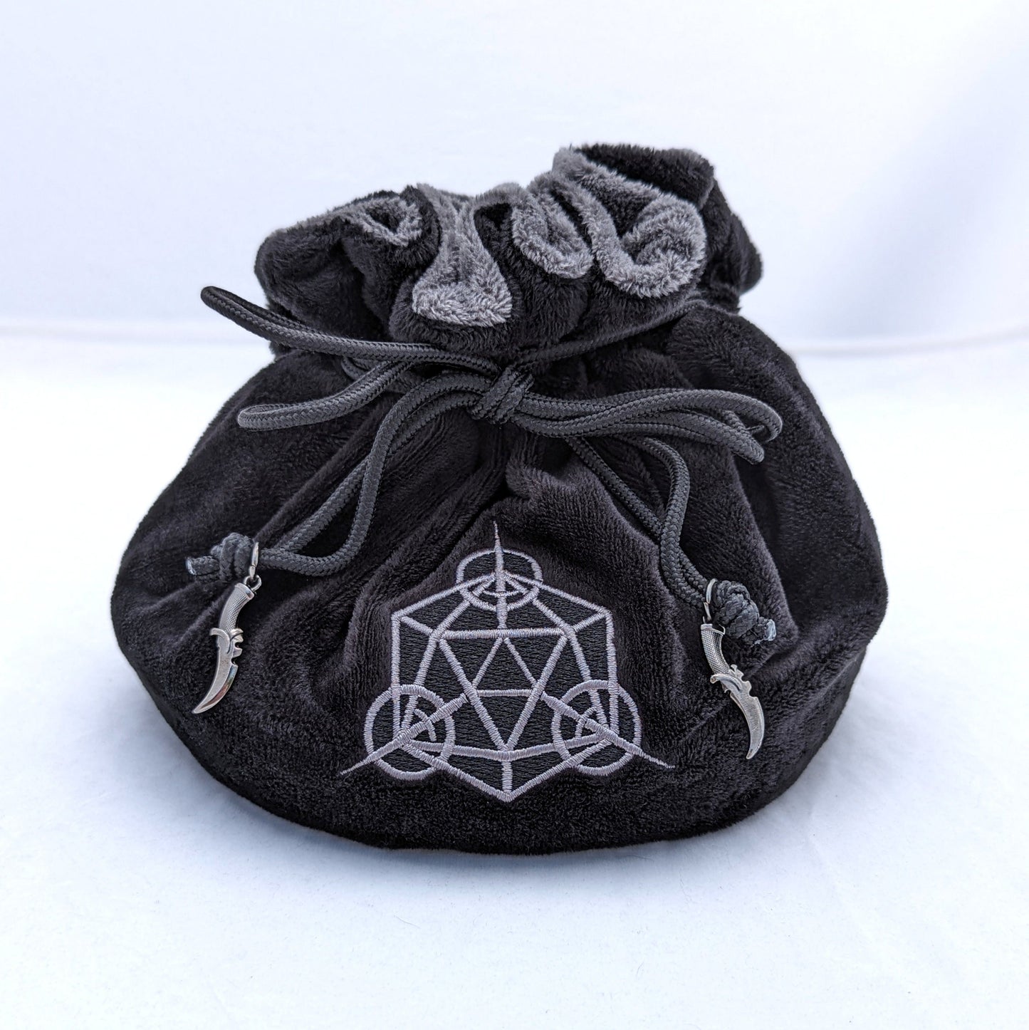 Rogue Dice Bag. Multi-pocket drawstring dice organizing bag