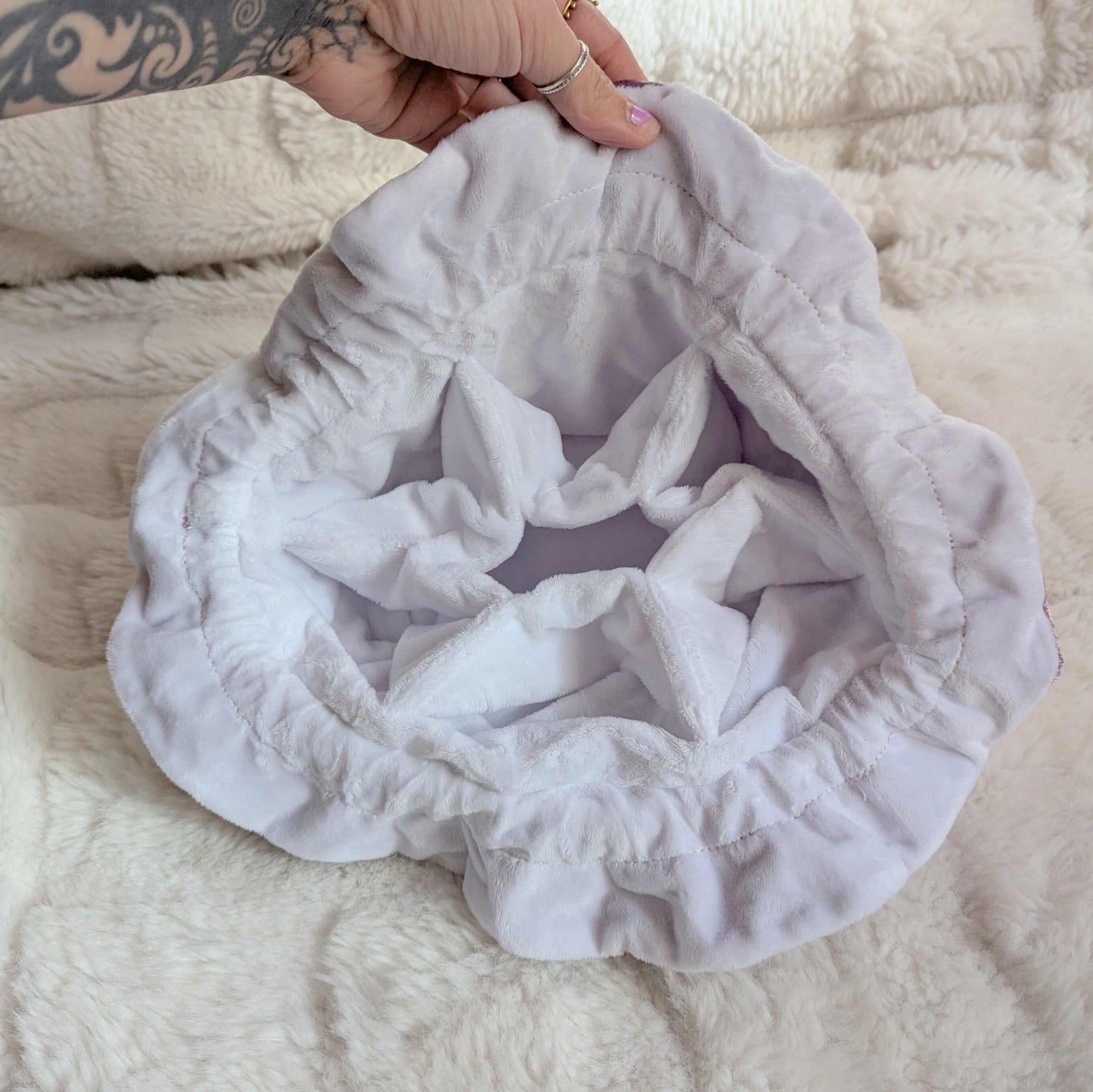 Starry Mauve dice bag. Multi pocket large dice bag Fennek and Finch