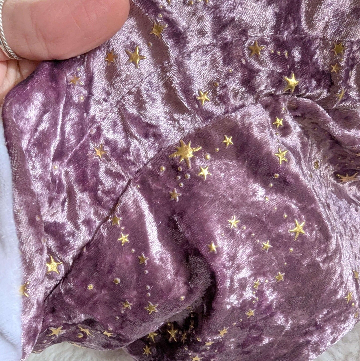 Starry Mauve dice bag. Multi pocket large dice bag Fennek and Finch
