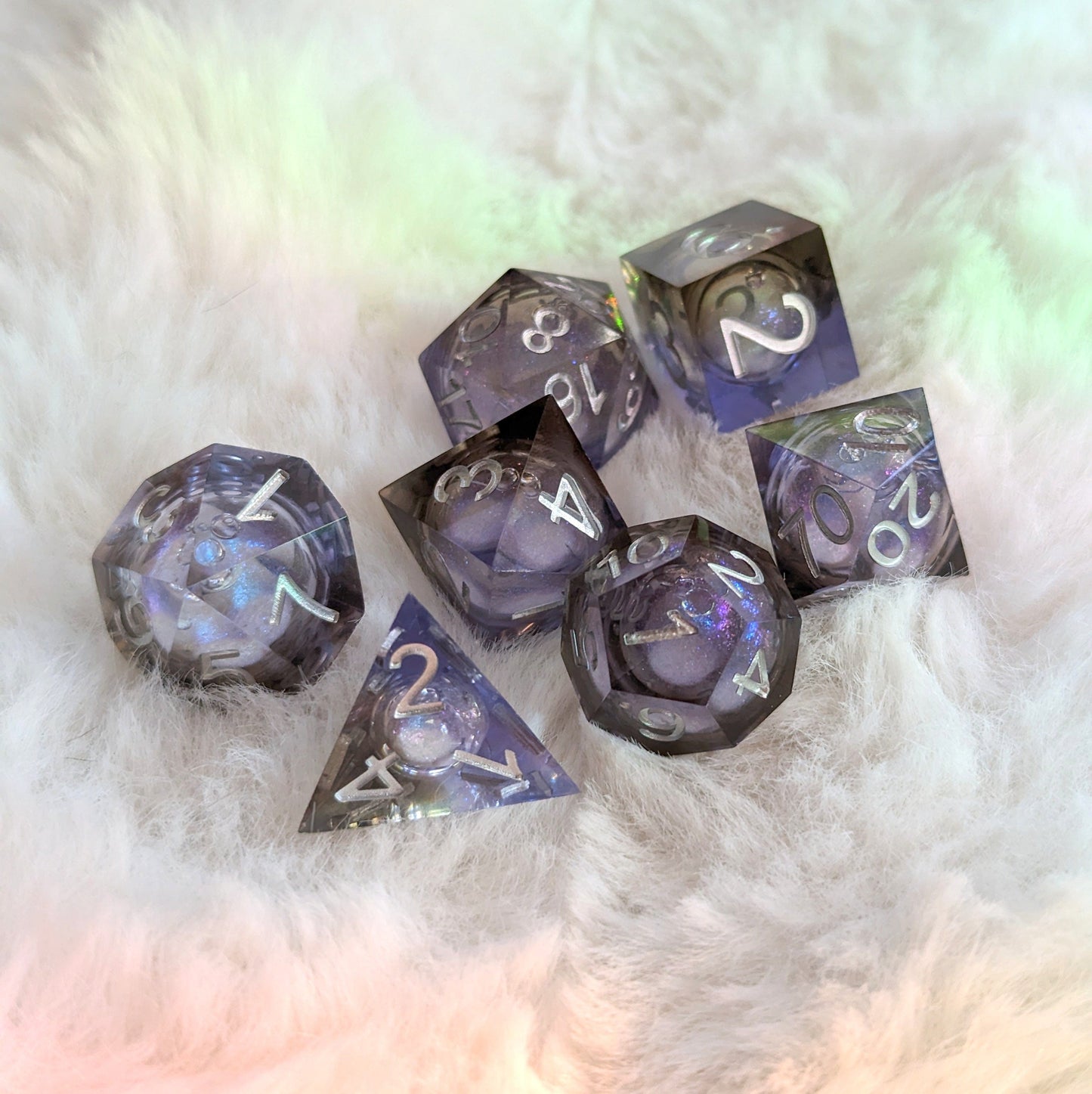 Underdark Liquid Core Sharp Edge Resin DnD Dice Set