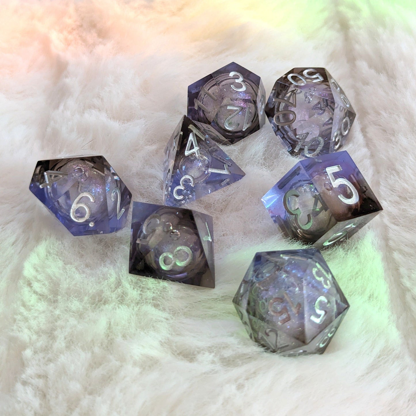 Underdark Liquid Core Sharp Edge Resin DnD Dice Set