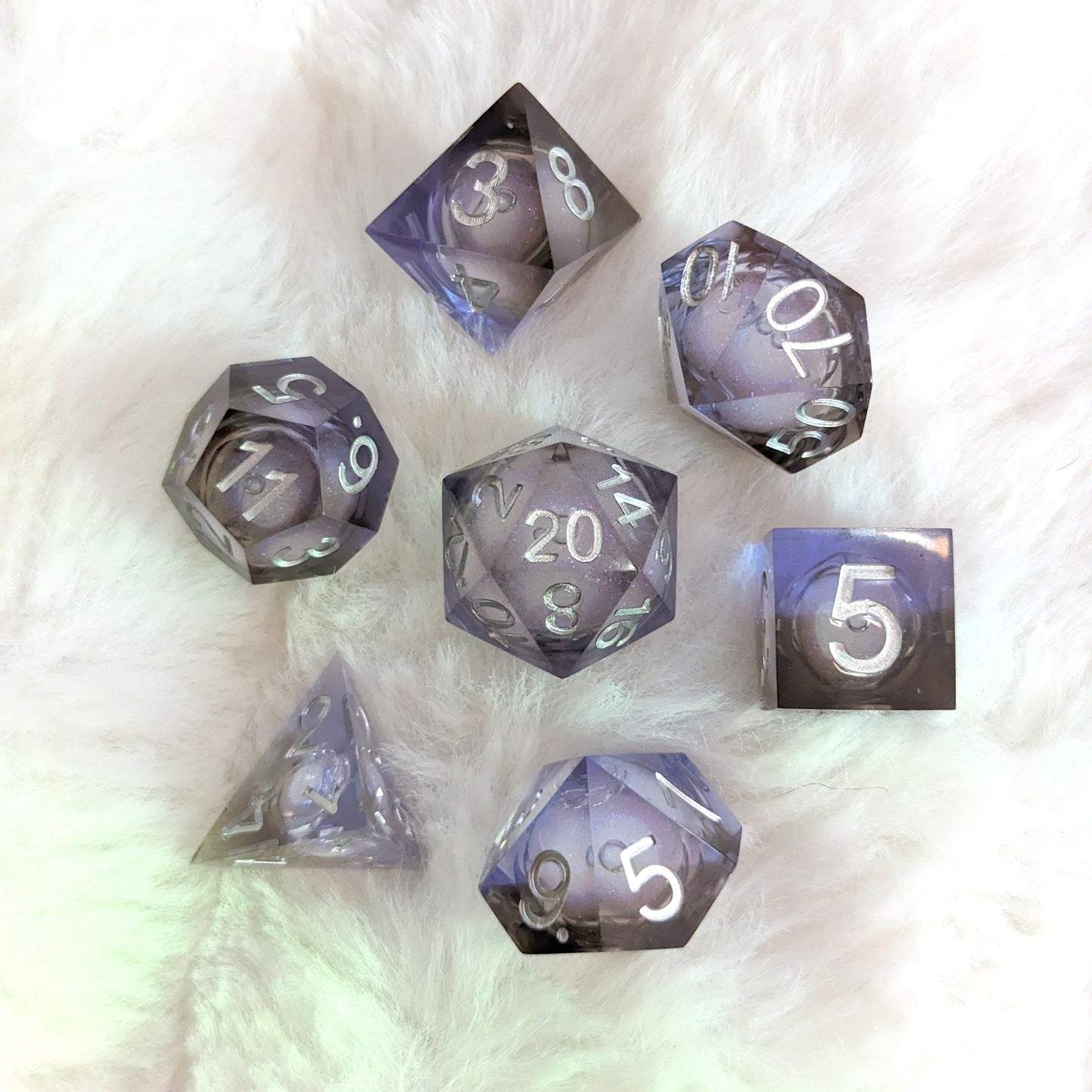 Underdark Liquid Core Sharp Edge Resin DnD Dice Set