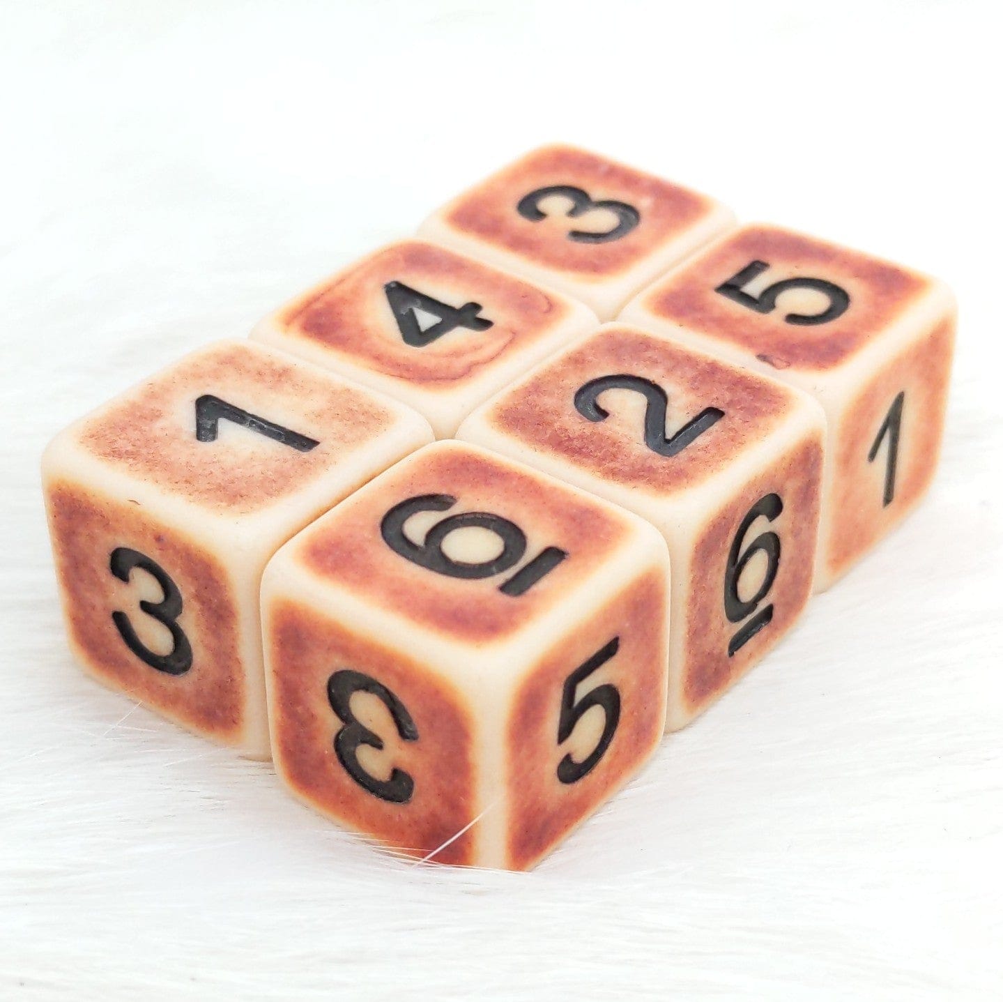 ✨ Ancient Bone D6 Set. Set of 6 Dice Sets & Games Fennek and Finch