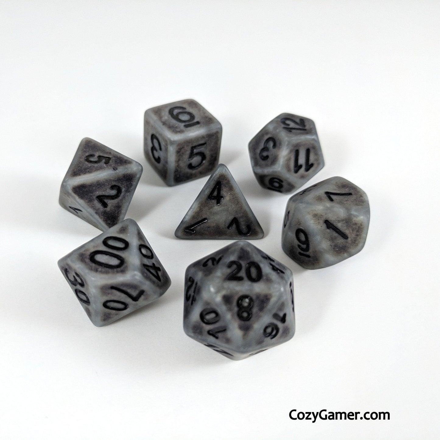 Ancient Gray DnD Dice Set Dice sets Fennek and Finch
