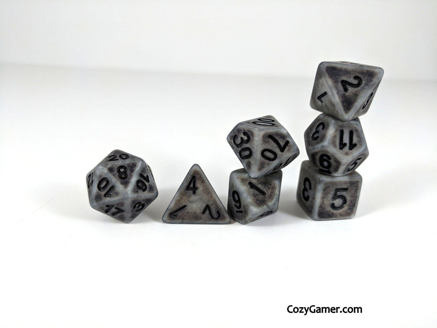 Ancient Gray DnD Dice Set Dice sets Fennek and Finch