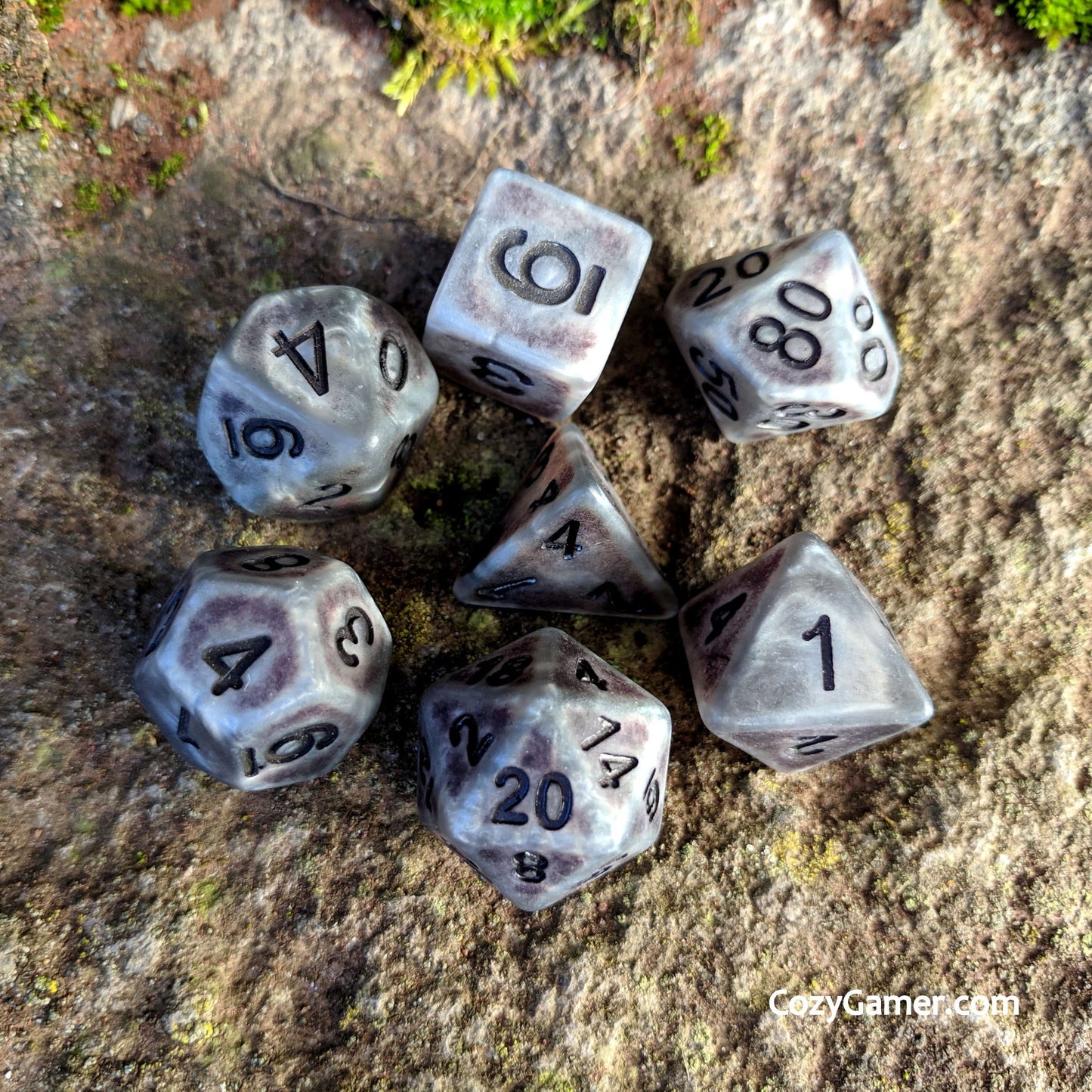 Ancient Gray DnD Dice Set Dice sets Fennek and Finch