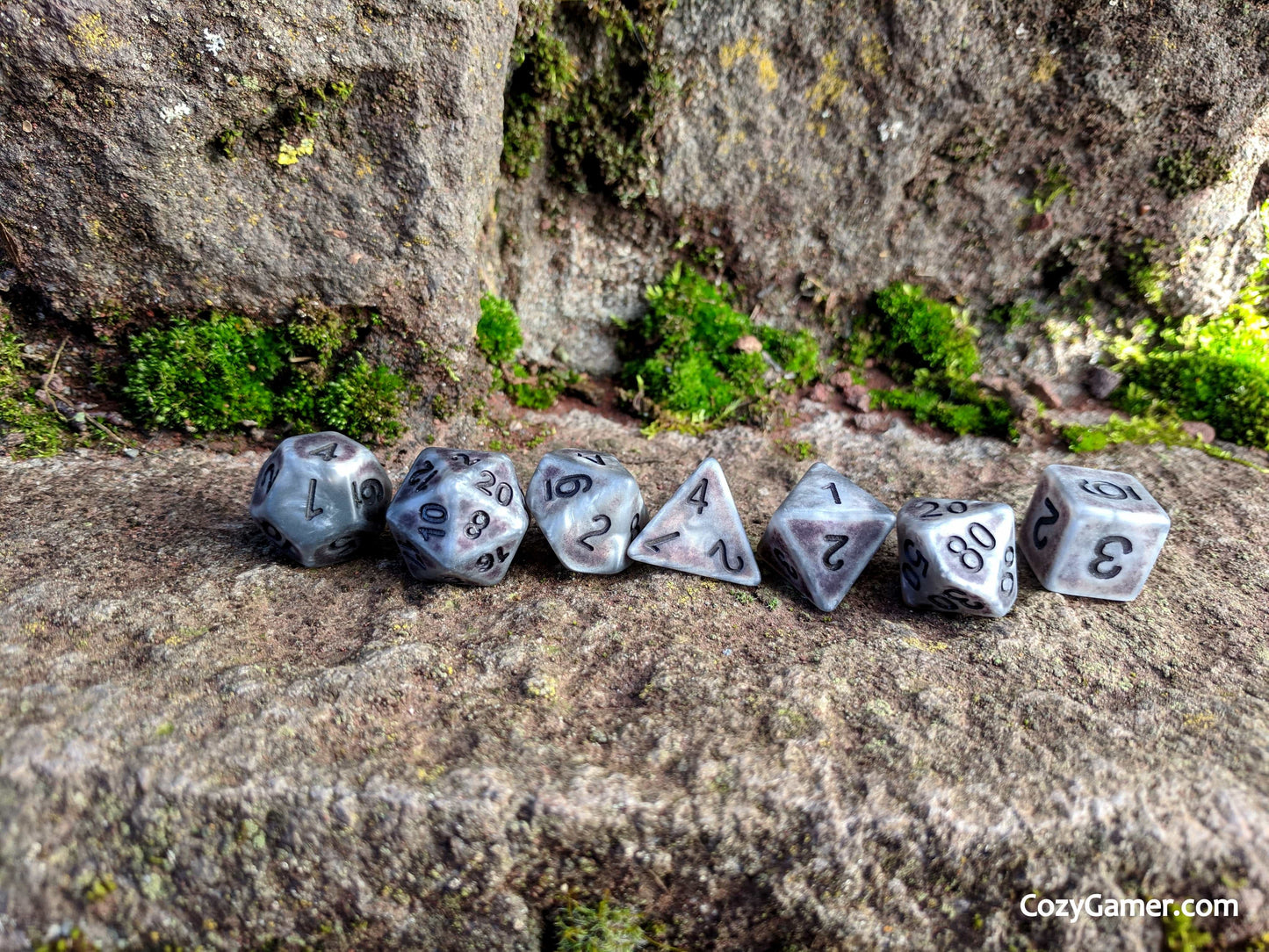 Ancient Gray DnD Dice Set Dice sets Fennek and Finch