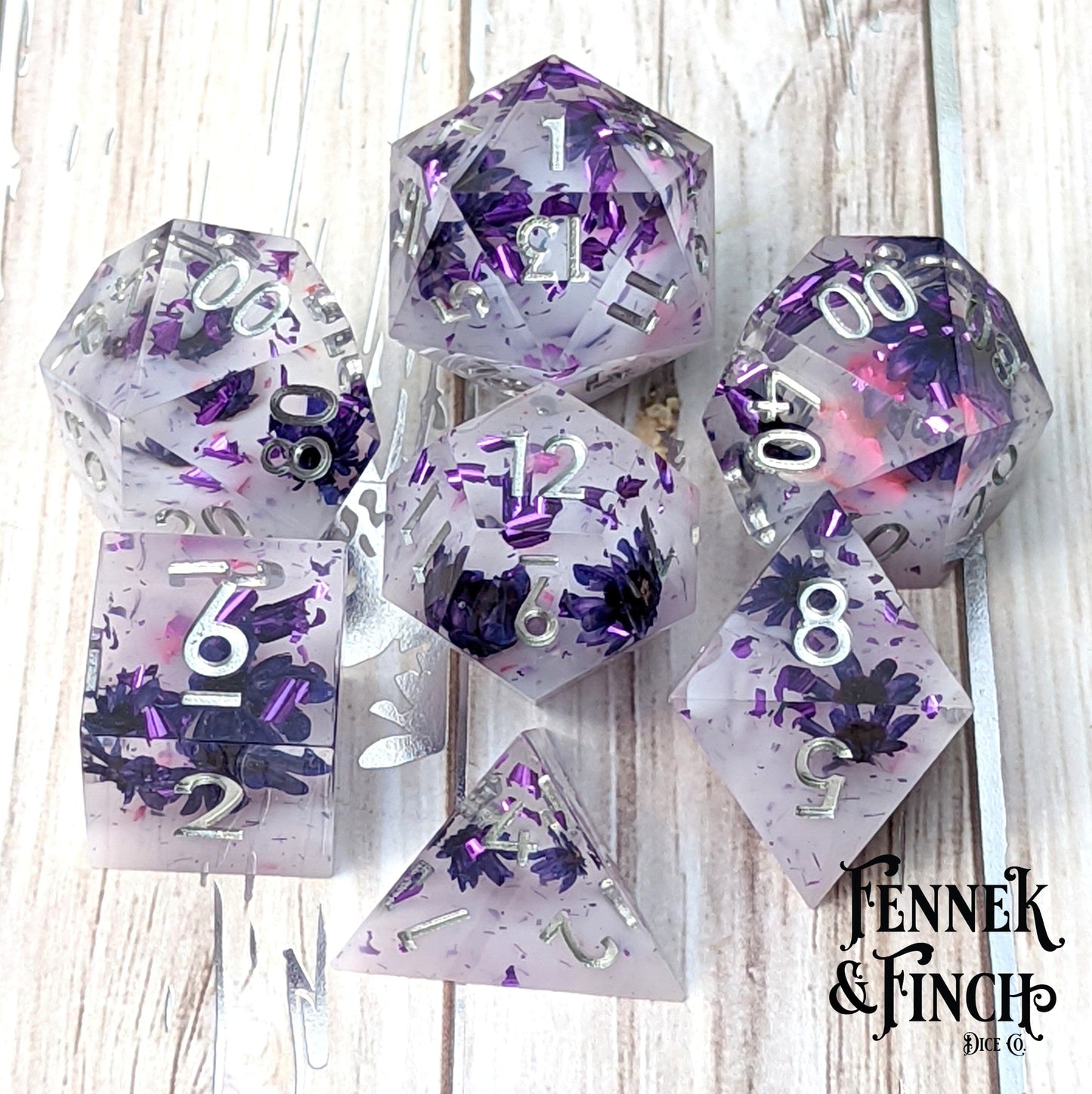 ✨ Antidote - 7 Piece Sharp Edge DnD Dice Set Dice Sets & Games Fennek and Finch