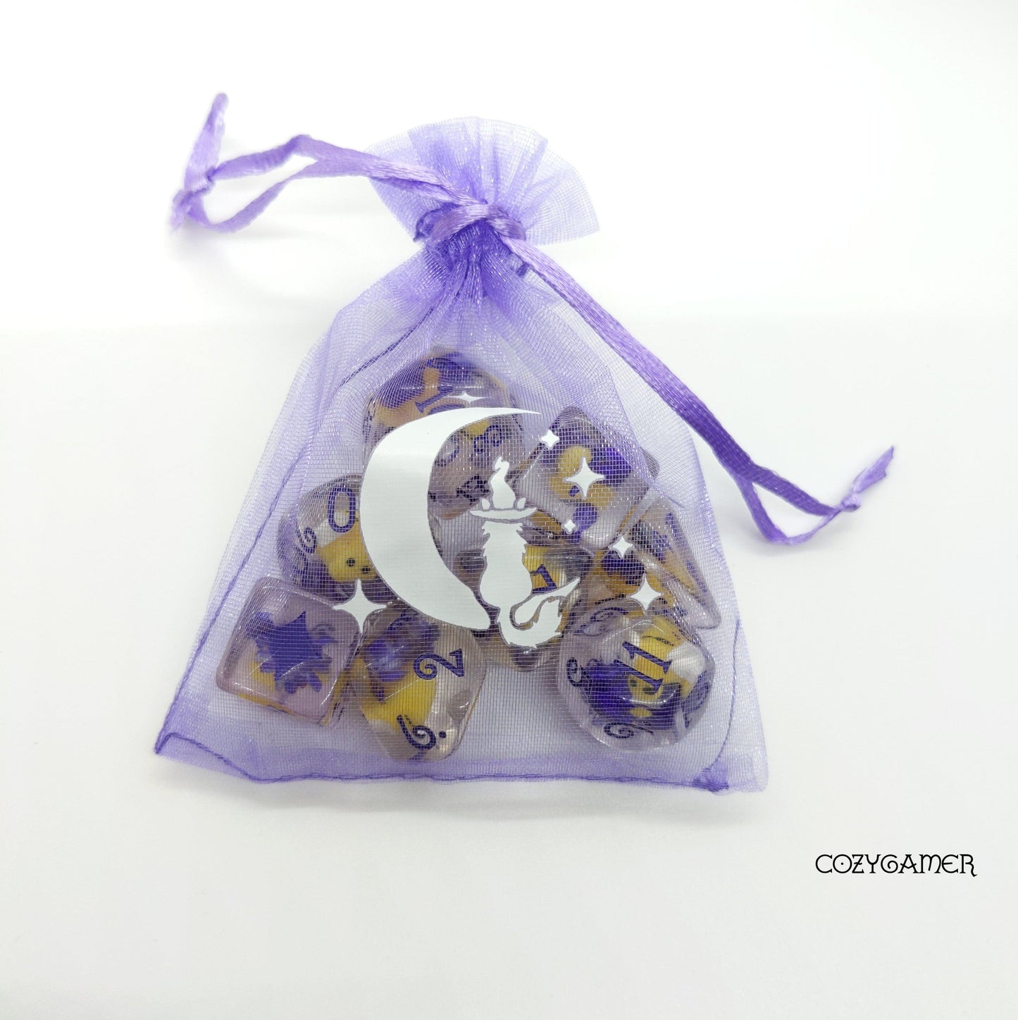 Bees and Flowers Dice Set. 8 Piece Bumble Bees and Dried Flowers