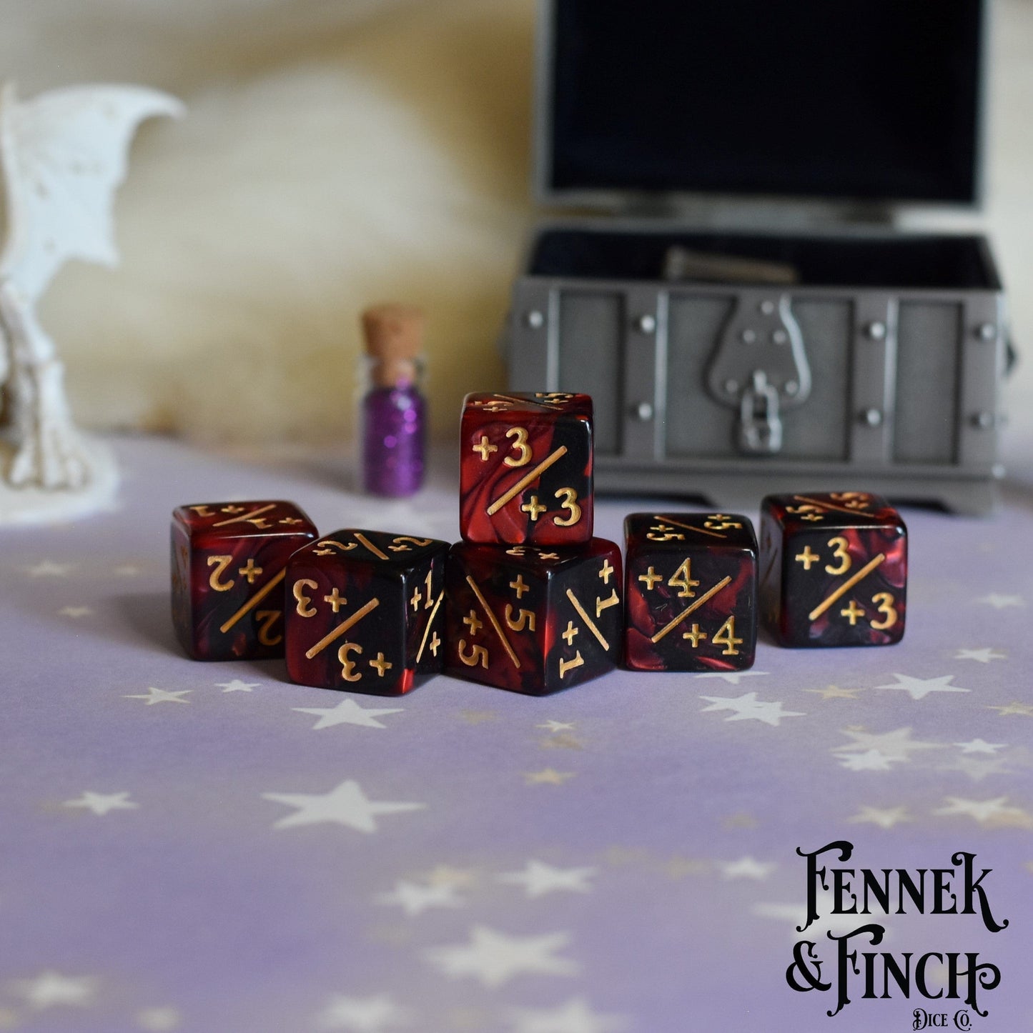 Blood D6 Positive Counter Dice Set.