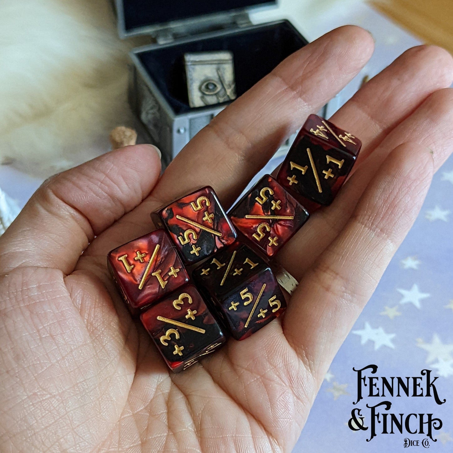 Blood D6 Positive Counter Dice Set.