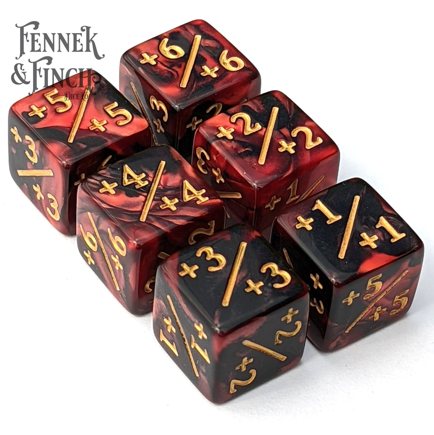 Blood D6 Positive Counter Dice Set.