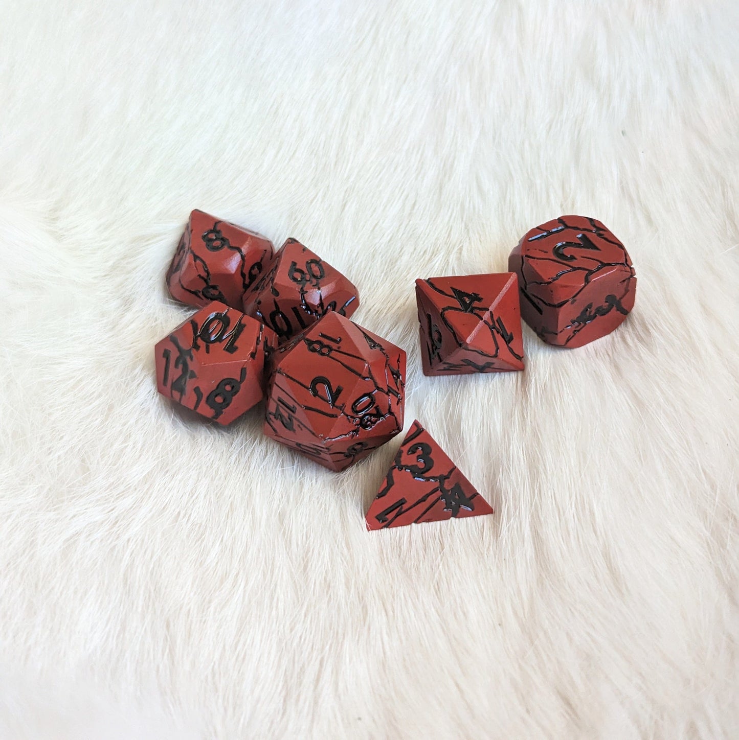 Blood Lava Metal DND Dice Set