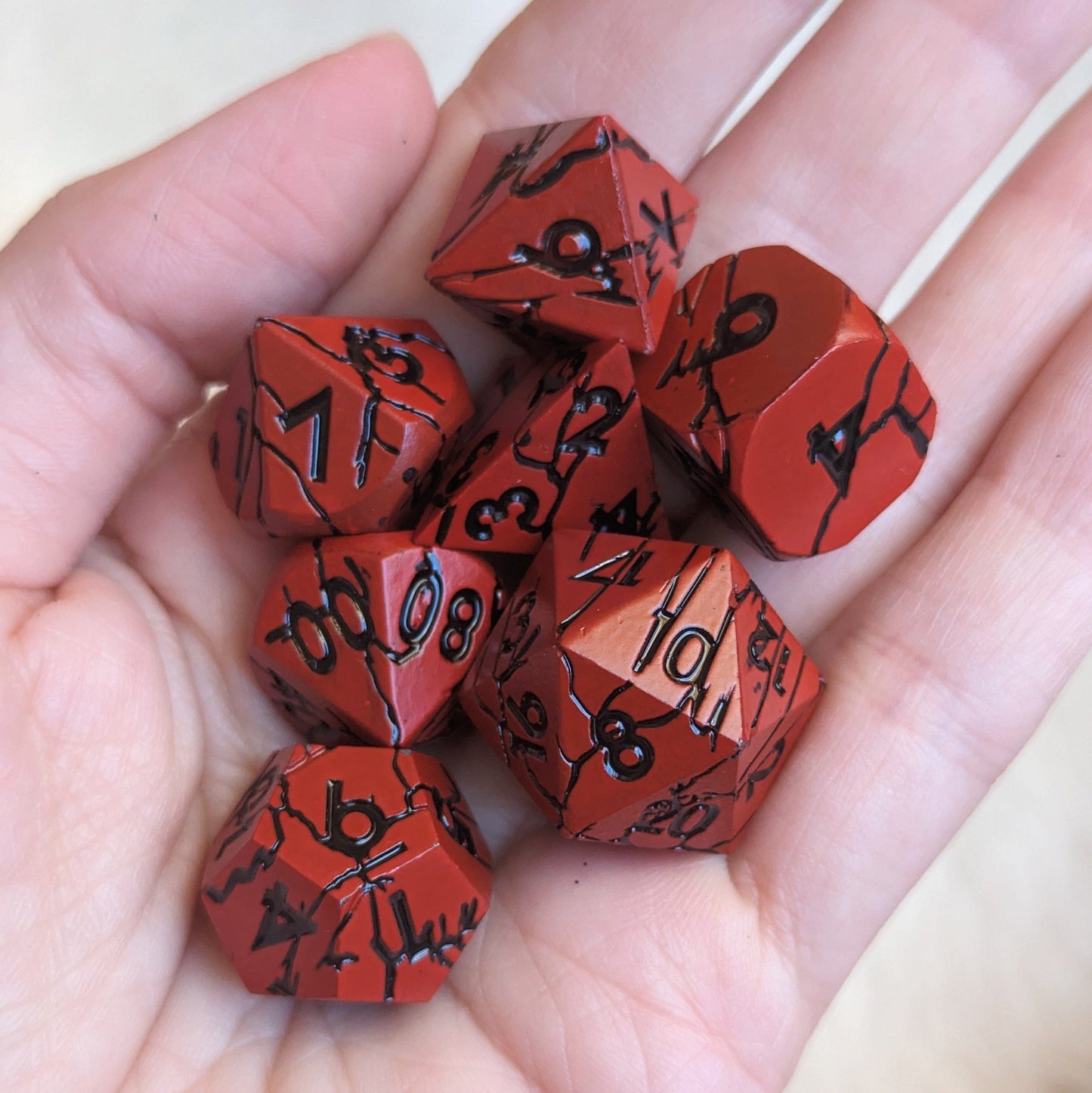 Blood Lava Metal DND Dice Set