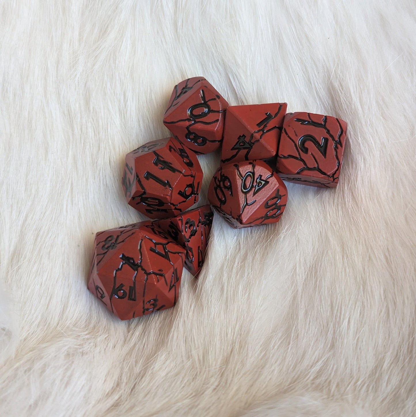 Blood Lava Metal DND Dice Set
