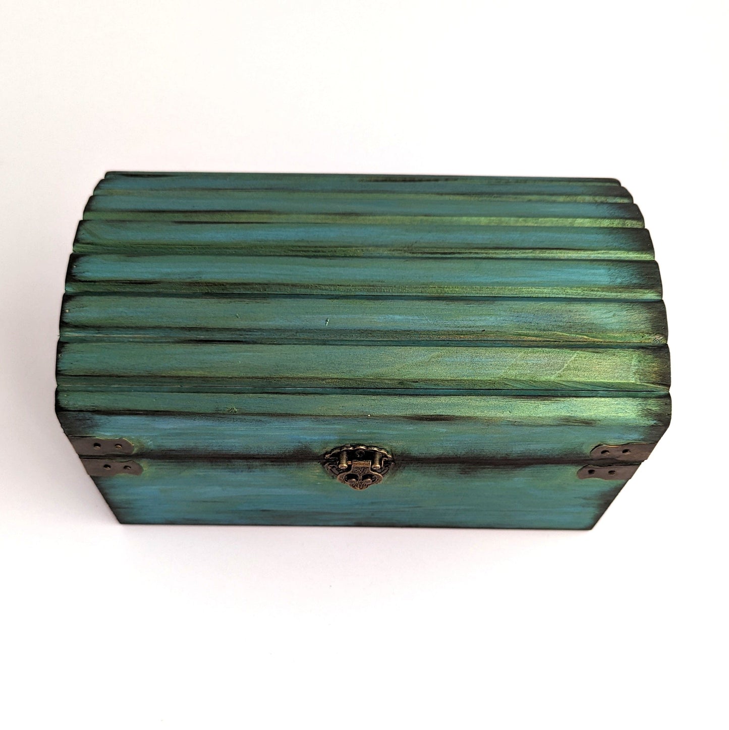 Blue Gold Wood Dice Chest
