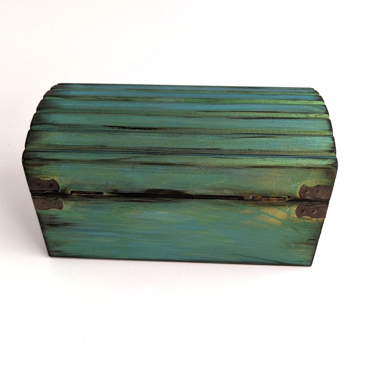 Blue Gold Wood Dice Chest