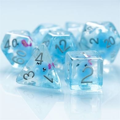 Blue Octopus Dice Set. Ocean animal themed dice set