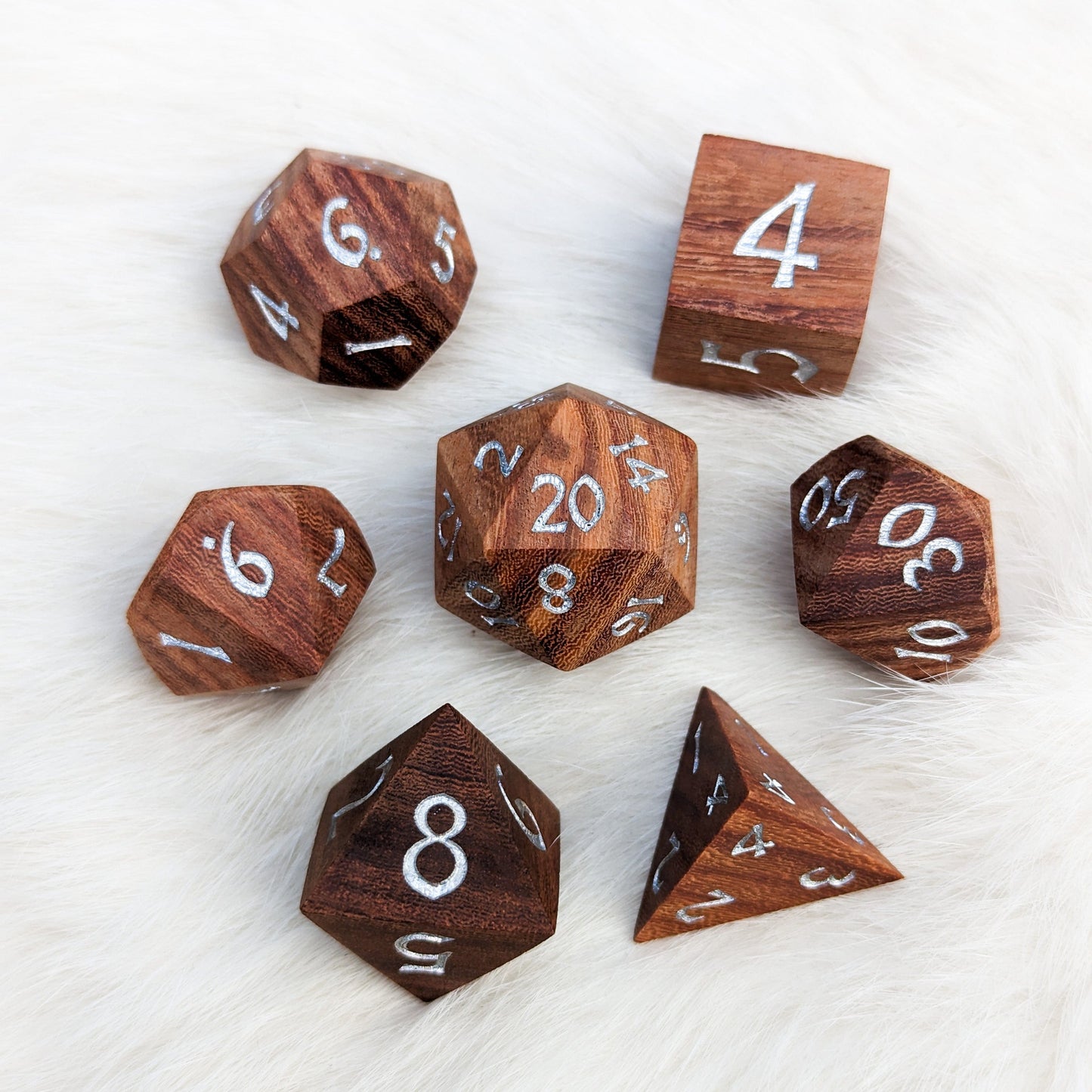 Camwood Wood DnD Dice Set
