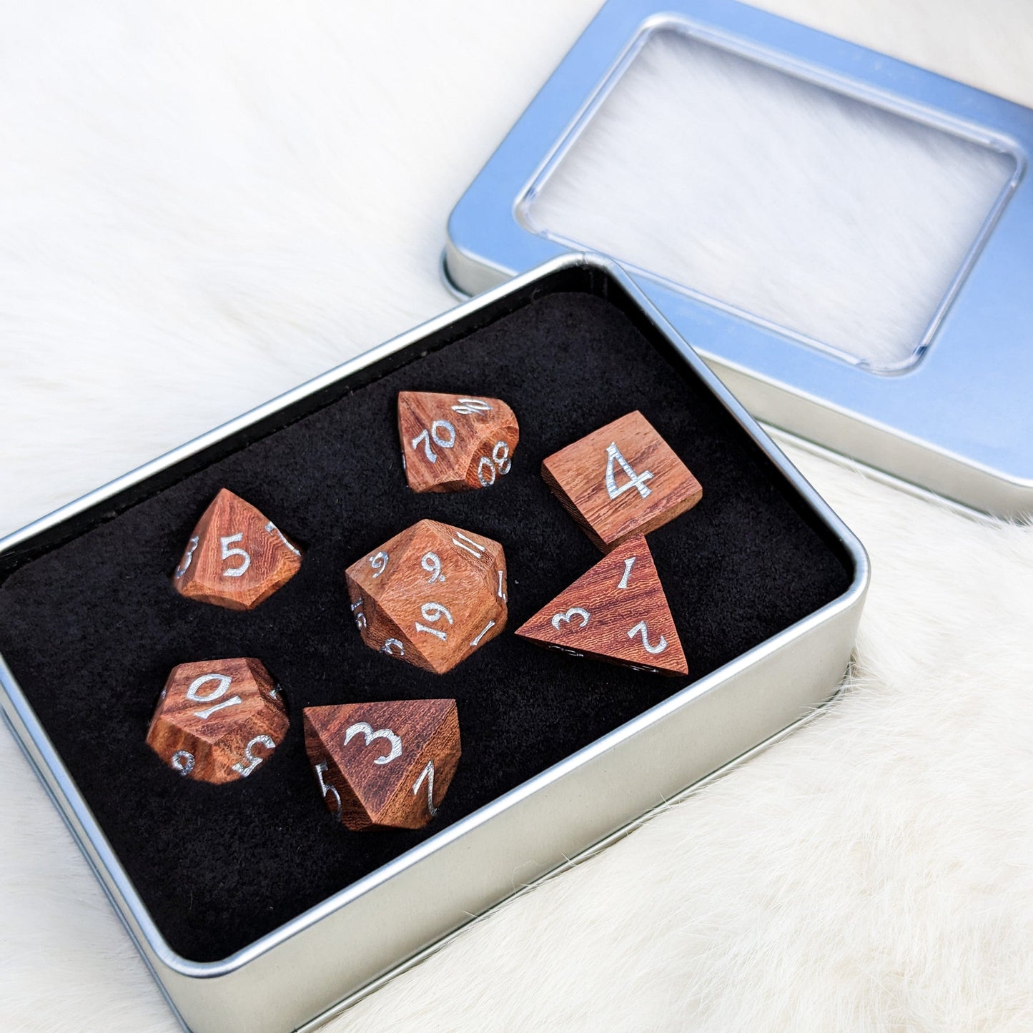 Camwood Wood DnD Dice Set