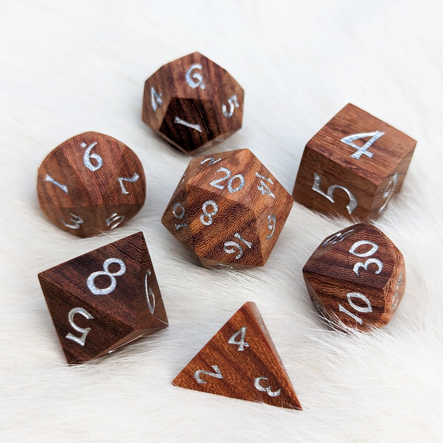 Camwood Wood DnD Dice Set