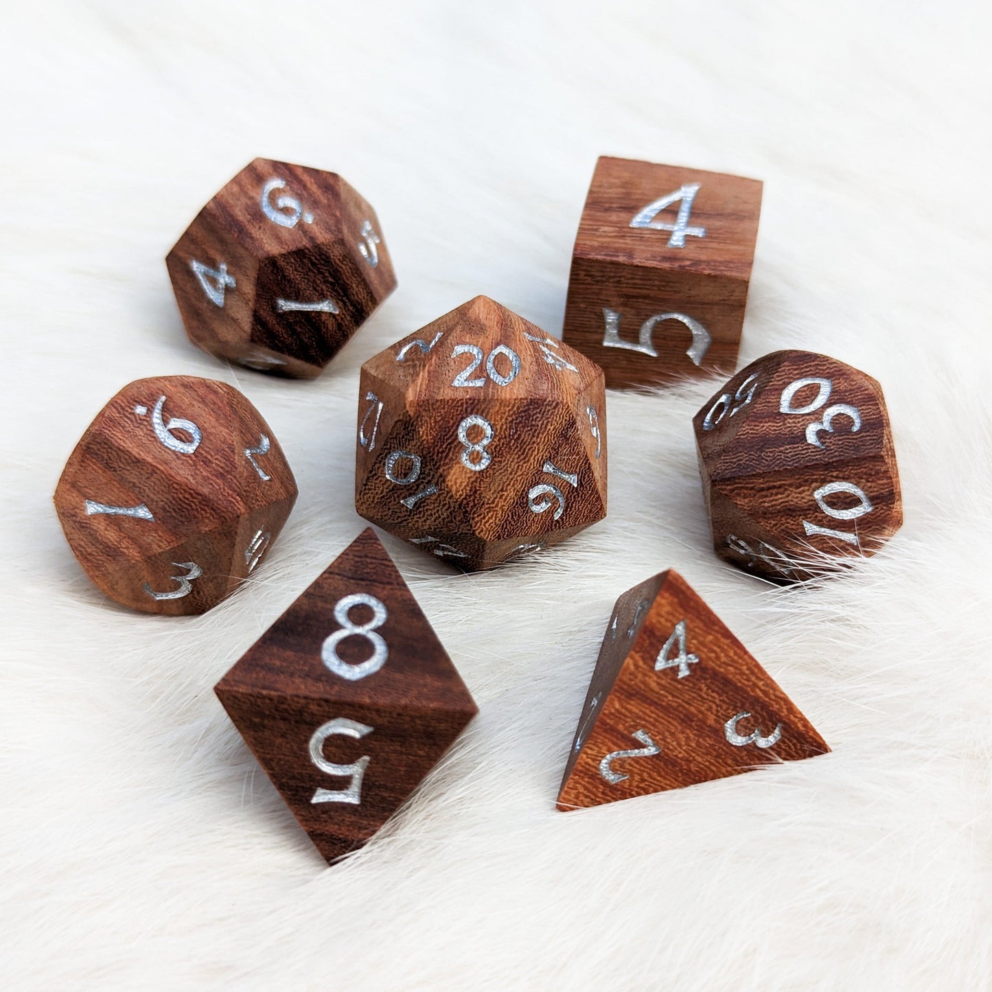 Camwood Wood DnD Dice Set