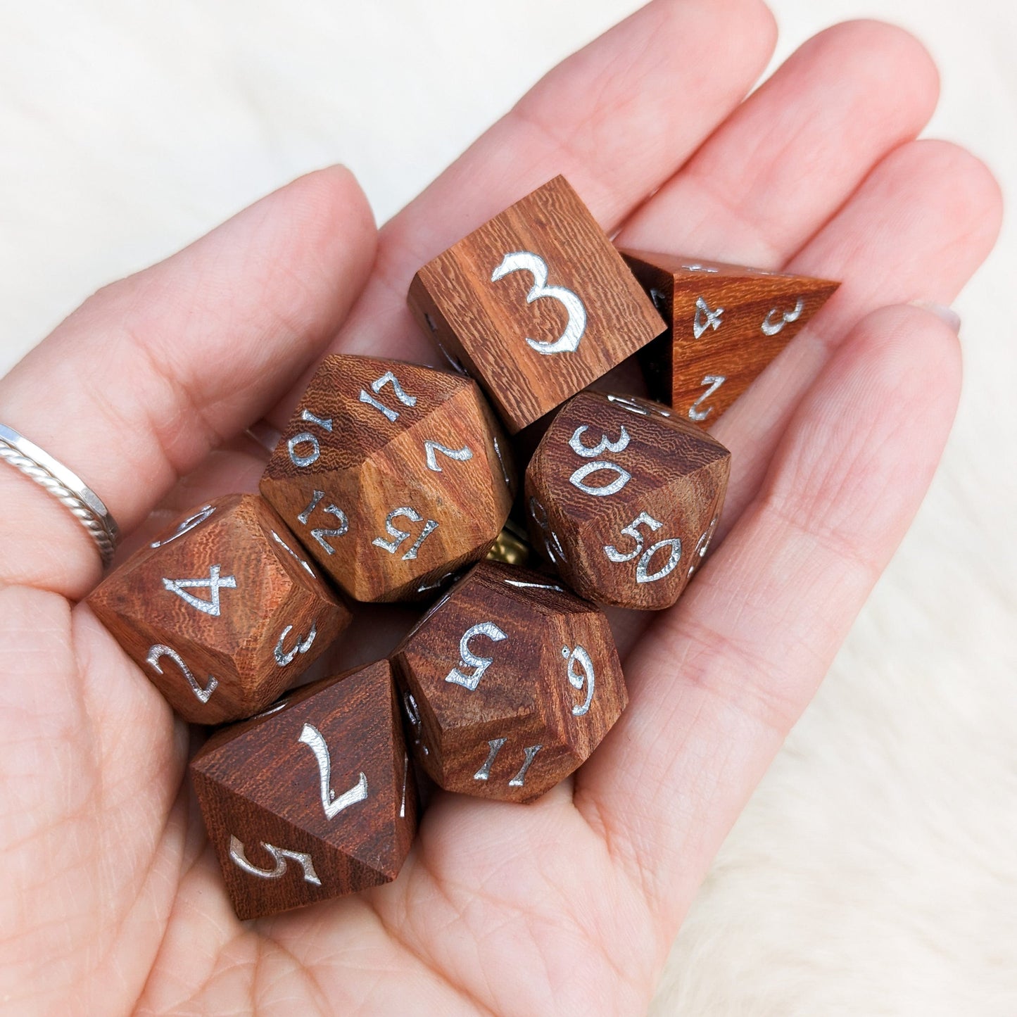 Camwood Wood DnD Dice Set