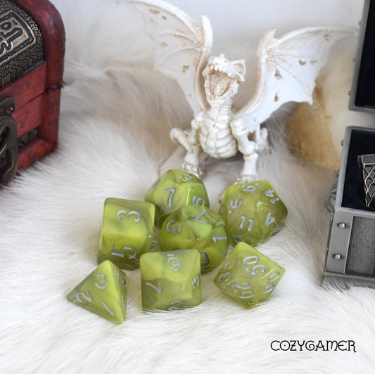 Cave Slime Dice Set. Glitter TTRPG Dice Dice Sets & Games Fennek and Finch