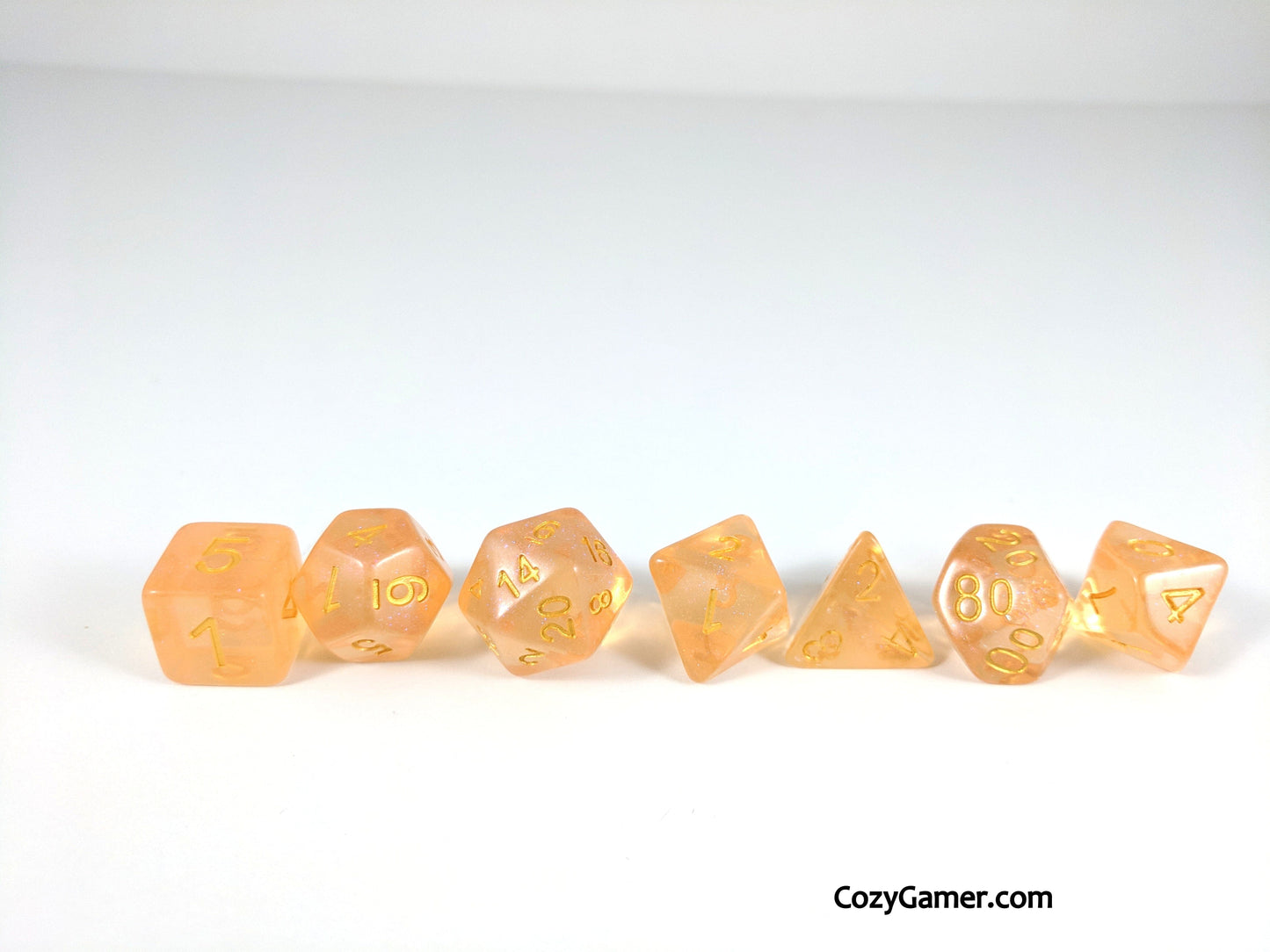 Creamsicle Sparkles DnD Dice Set Dice sets Fennek and Finch