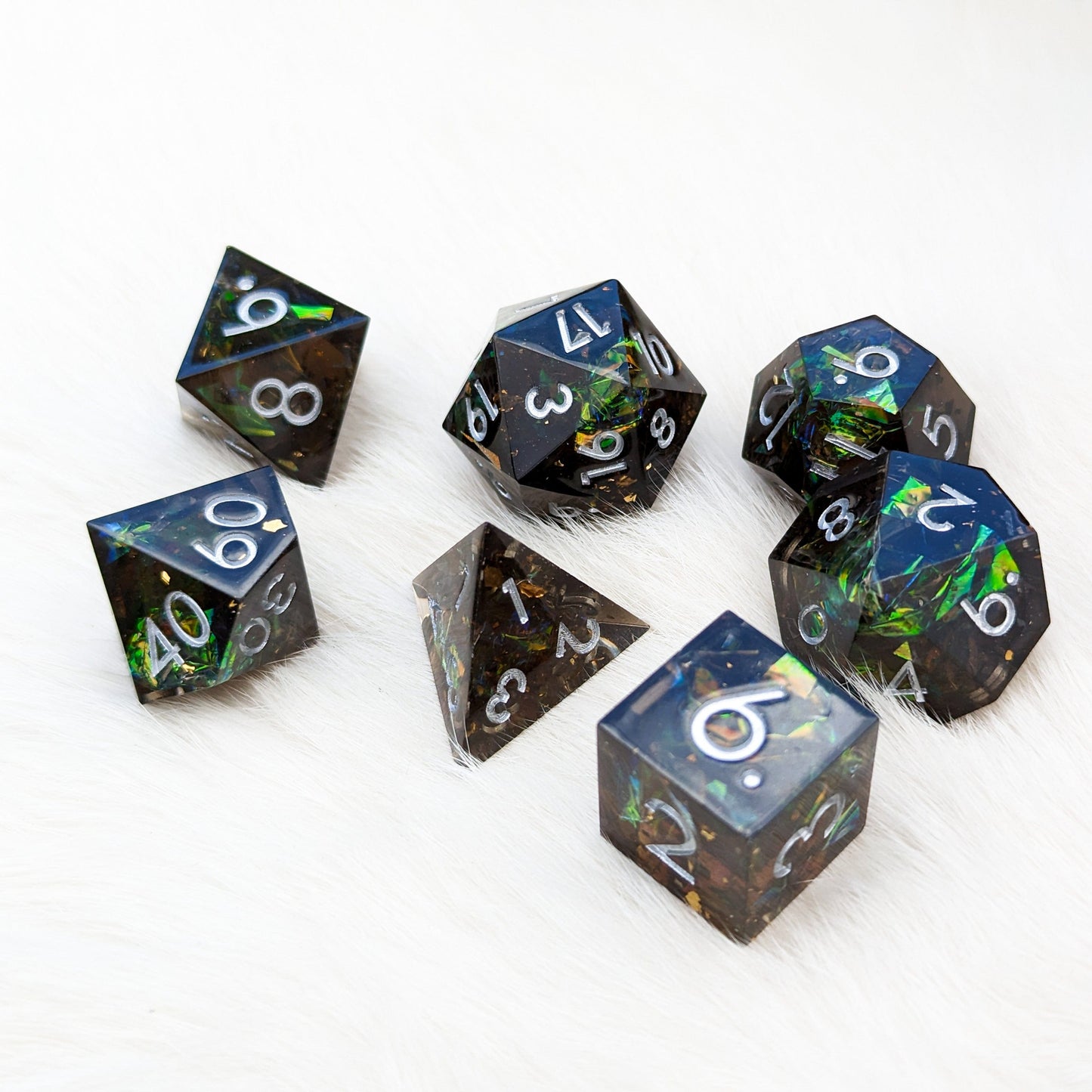 Darkest Brew Sharp Edge Resin DnD Dice Set