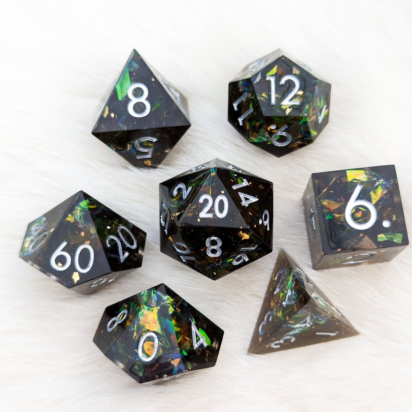 Darkest Brew Sharp Edge Resin DnD Dice Set